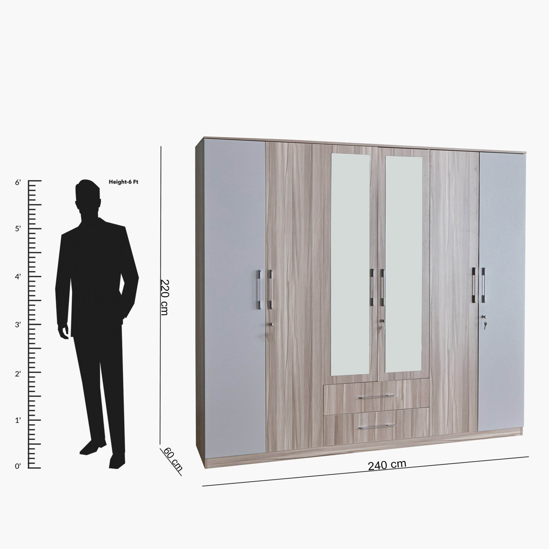 Miami Nxt 6-Door Wardrobe with Mirror and Drawers-hbxfurniture-wardrobes-image-16
