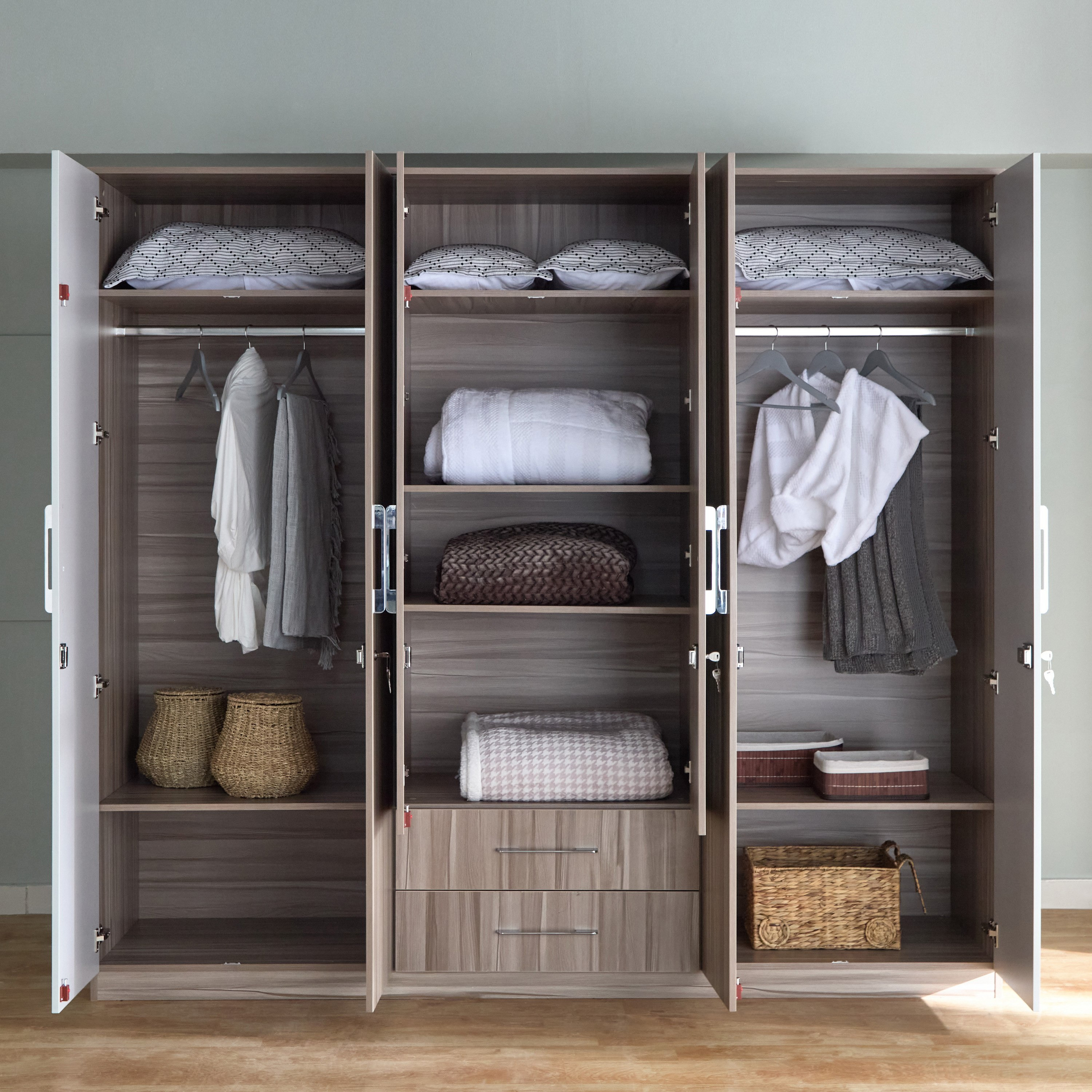 Miami Nxt 6-Door Wardrobe with Mirror and Drawers-hbxfurniture-wardrobes-image-3