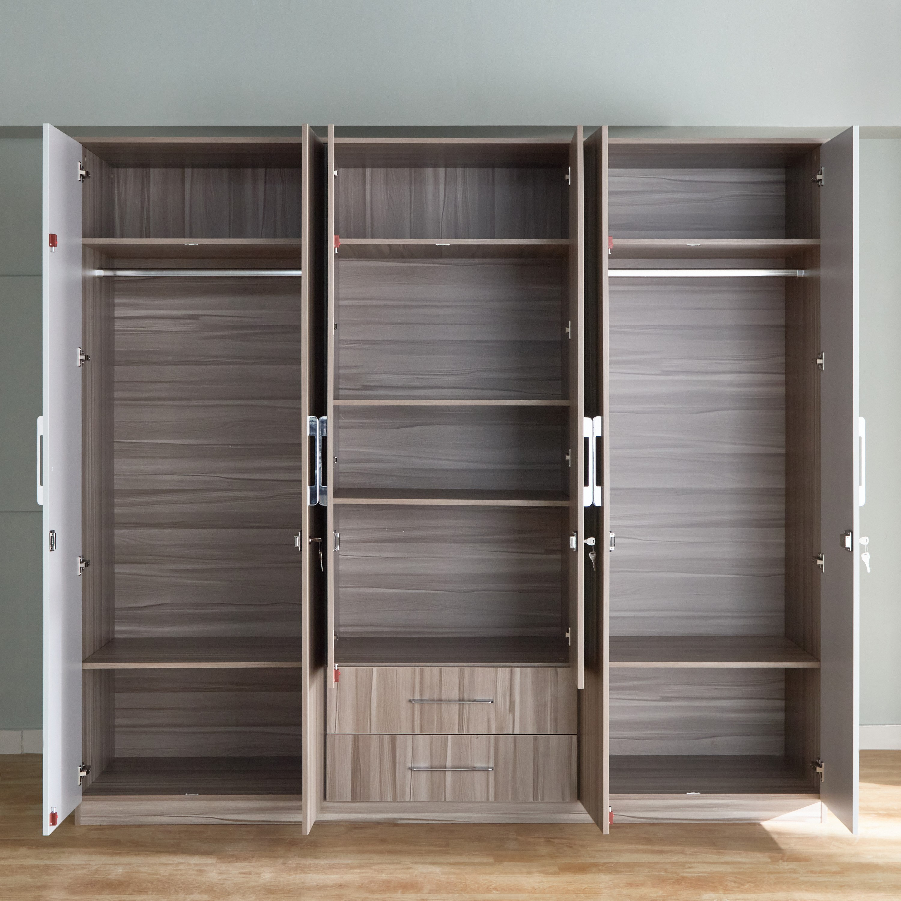 Miami Nxt 6-Door Wardrobe with Mirror and Drawers-hbxfurniture-wardrobes-image-7