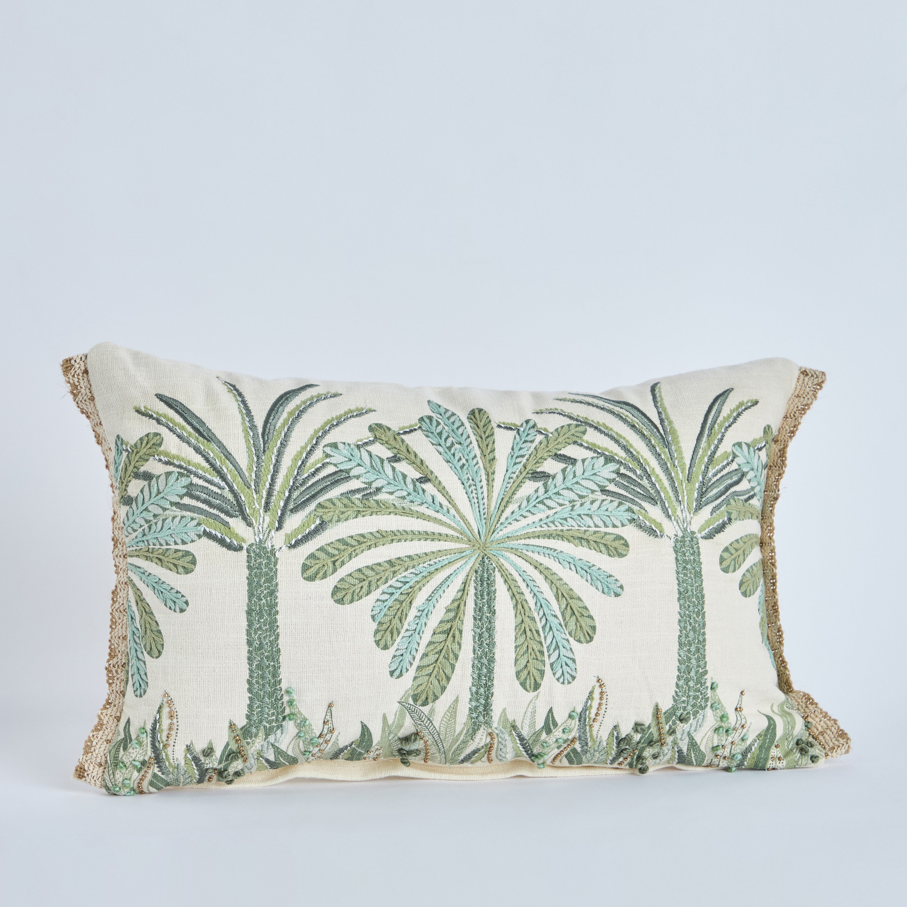 Cancun Palm Embroidered Filled Cushion - 30x50 cm-hbxhomeware-hbxbedroom-image-5