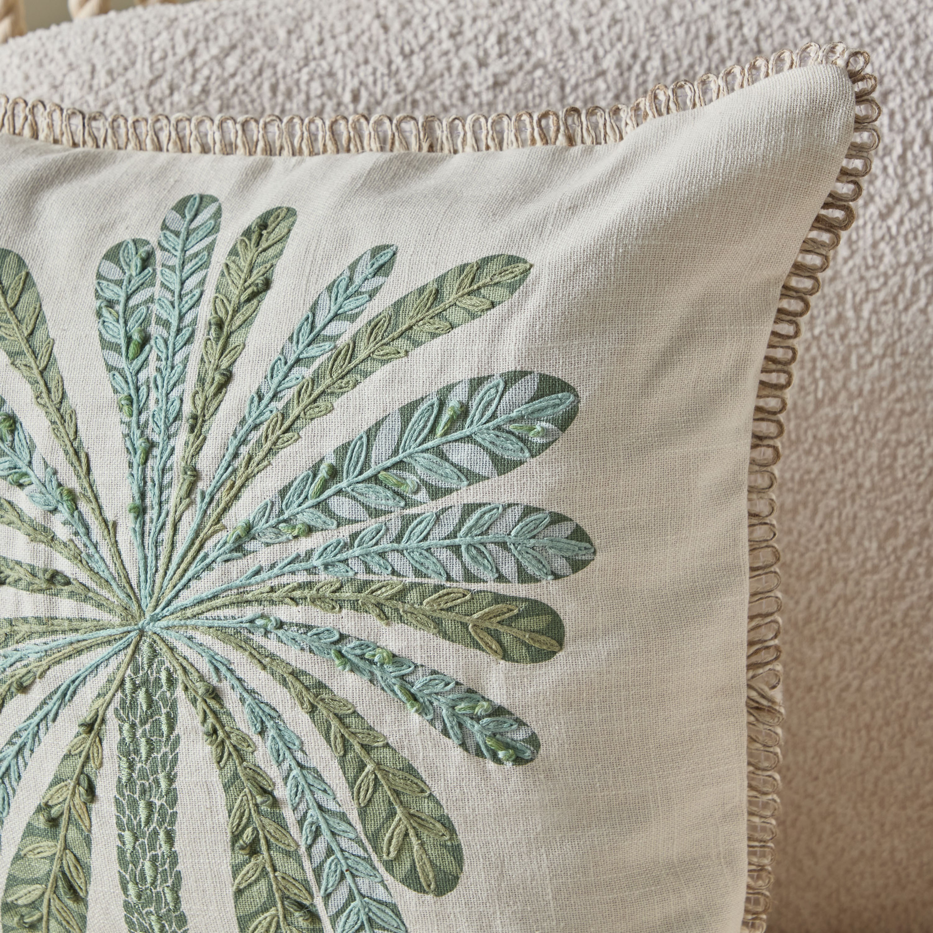 Cancun Palm Embroidered Filled Cushion - 50x50 cm-hbxhomeware-hbxbedroom-image-2
