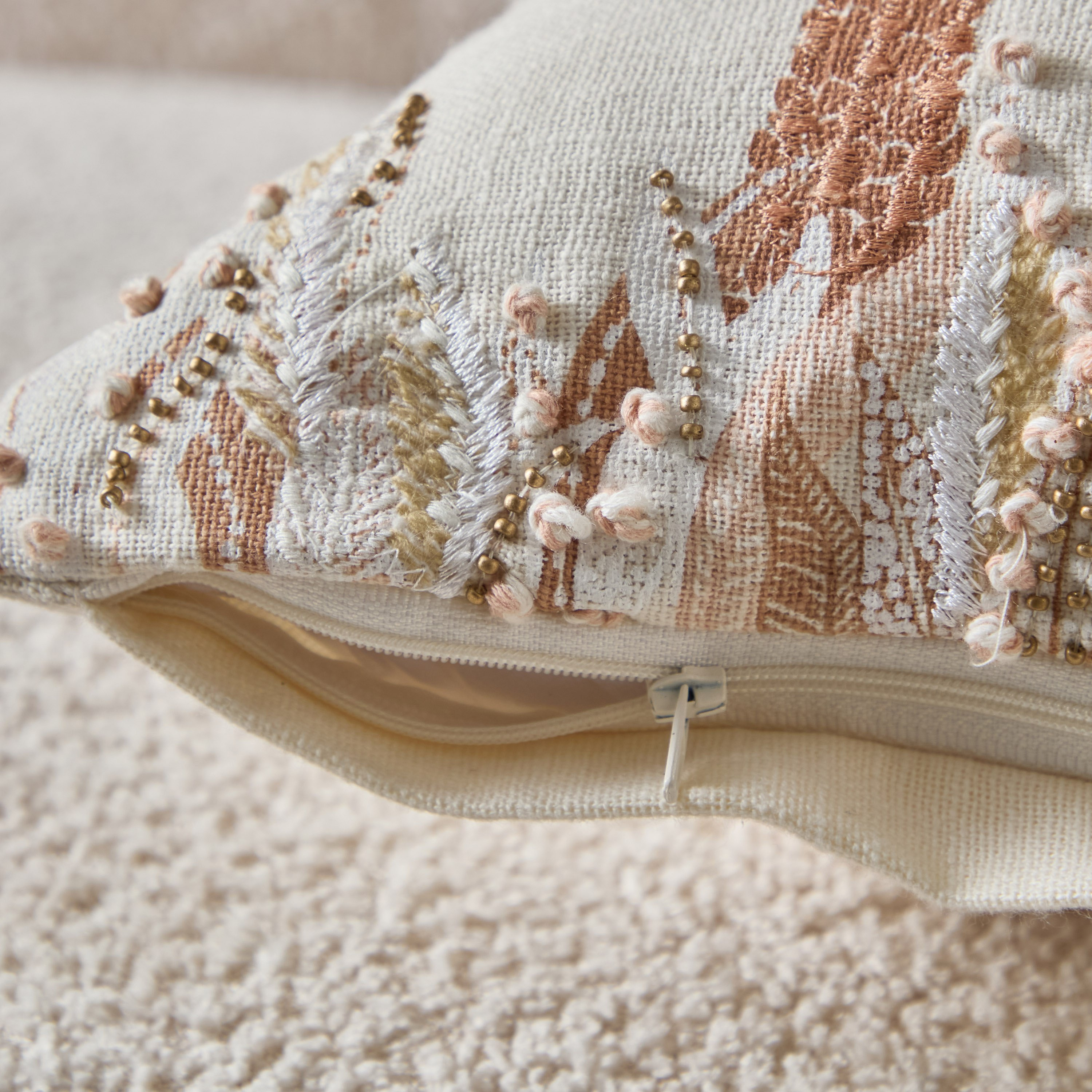 Cancun Palm Embroidered Filled Cushion - 30x50 cm-hbxhomeware-hbxbedroom-image-3