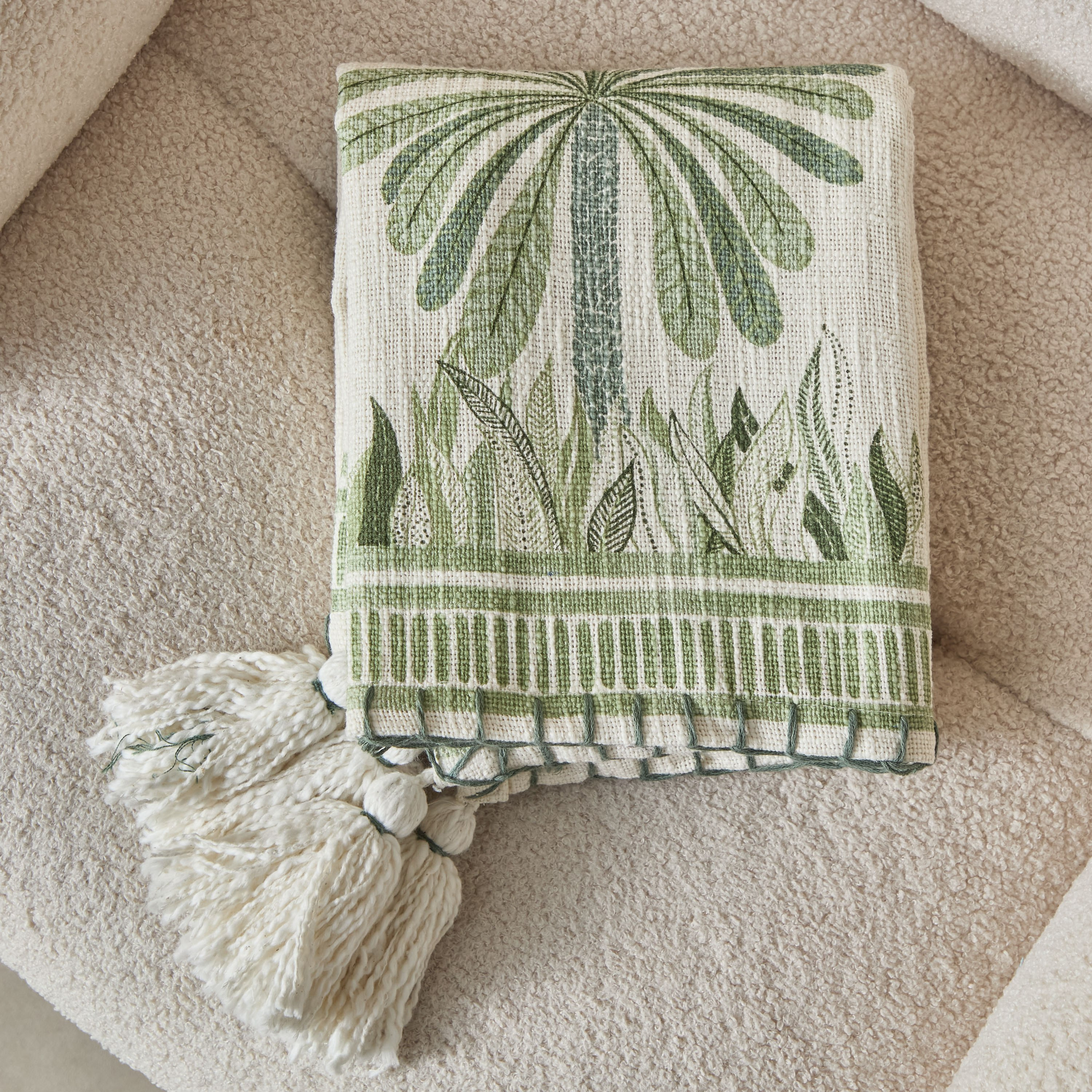 Cancun Palm Printed Slub Throw - 130x170 cm-hbxhomeware-hbxbedroom-image-4