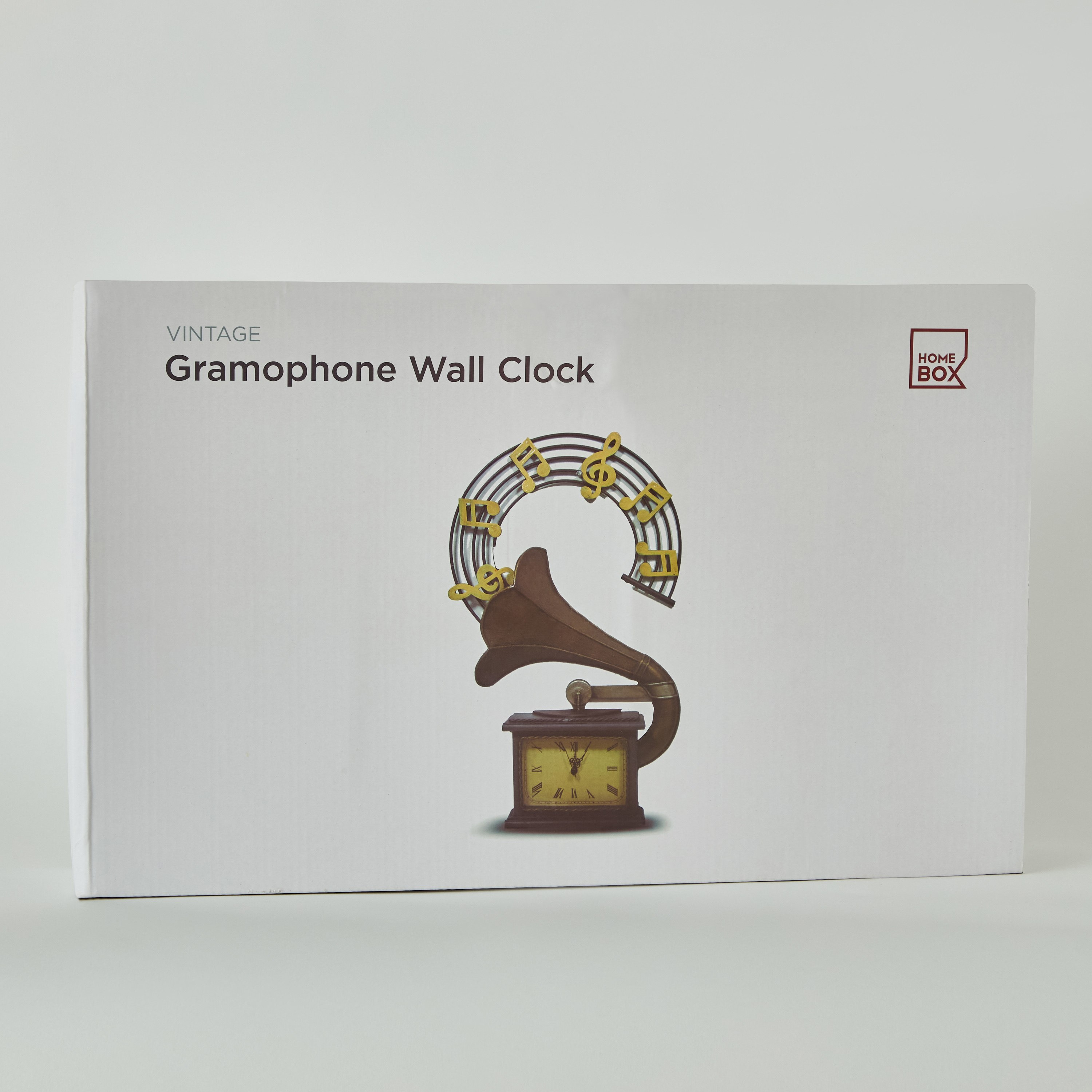 Vintage Metal Gramophone Wall Decor Clock - 44x7x27 cm-hbxdiningroom-decorandaccessories-clocks-image-7