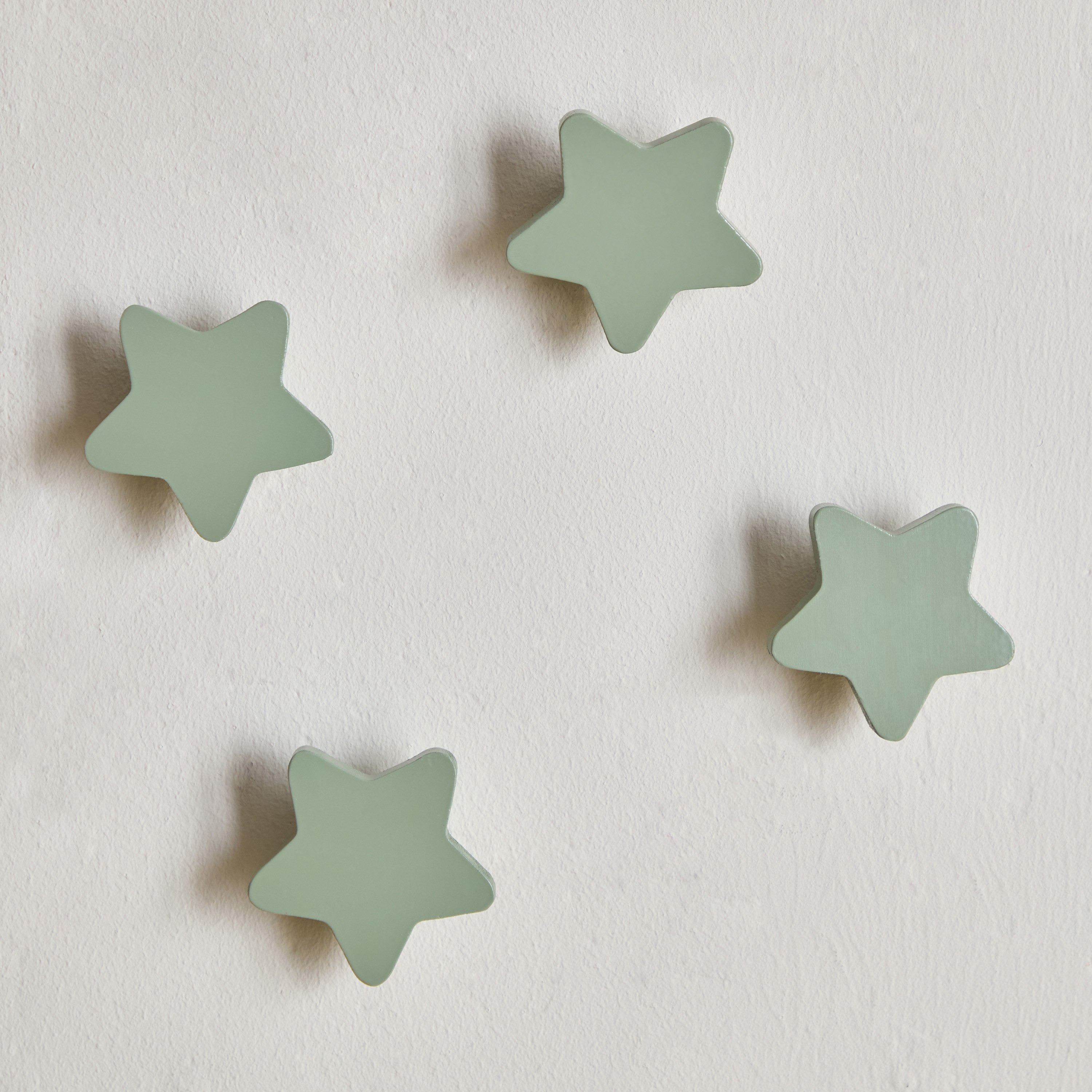 Star Shaped 4-Piece Wooden Wall Hook Set - 6x3x6 cm-hbxhomeware-hbxkidsandyouth-image-2