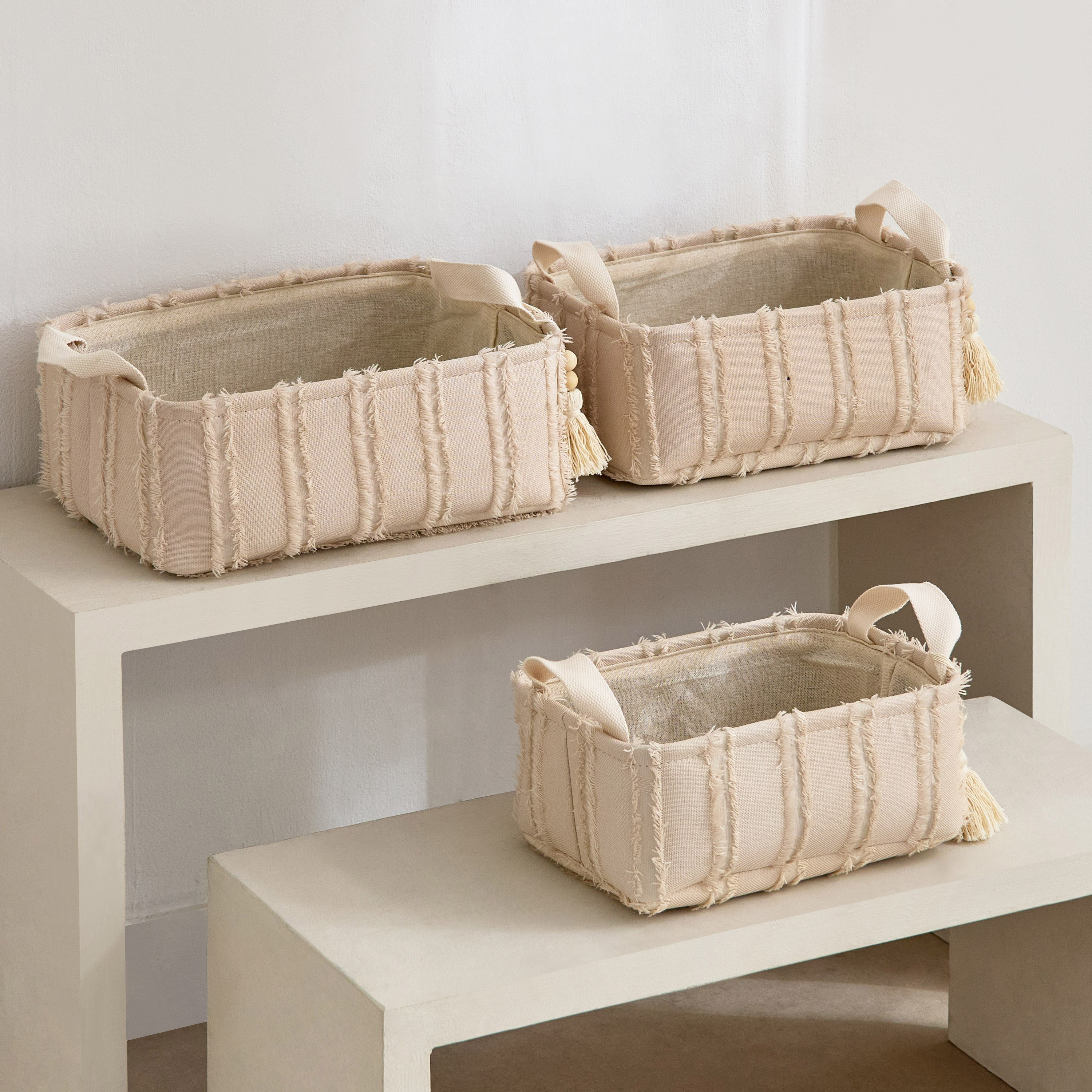 Sorbus Rectangle Storage Basket with Handle - Set of 3-hbxbedroom-bedroomaccessories-bedroomstorage-image-2