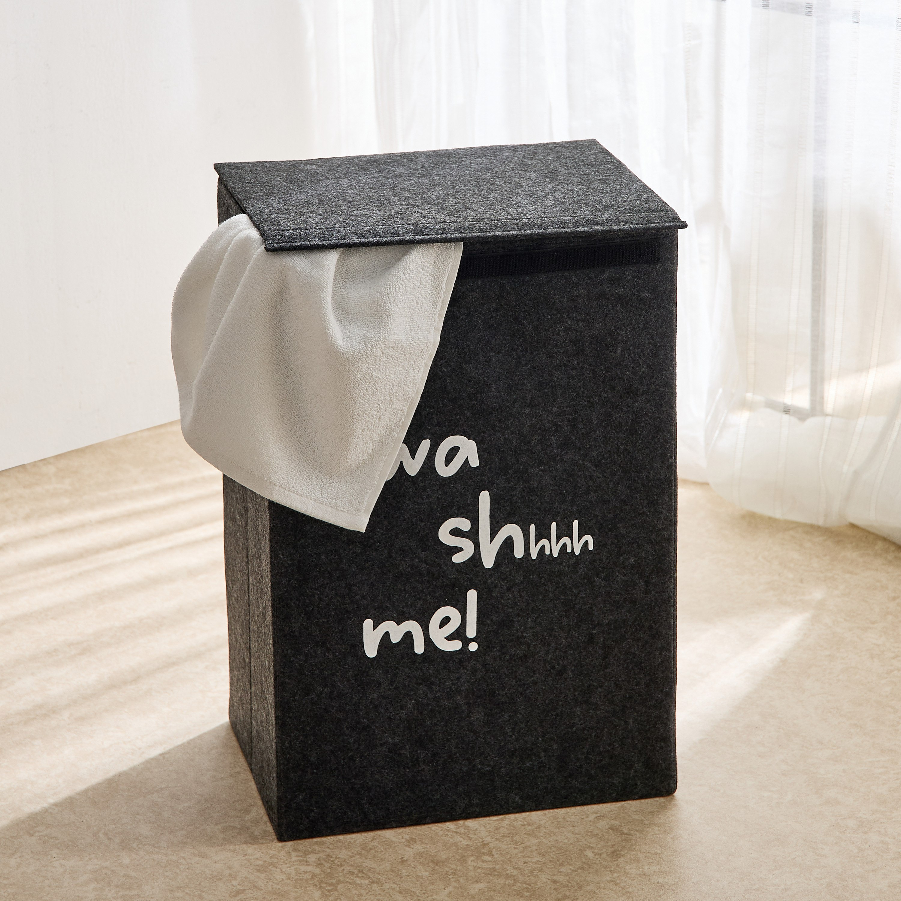سلة غسيل قابلة للطي لباد بغطاء من سوهو-hbxbathroom-bathroomstorage-laundryhampers-image-1