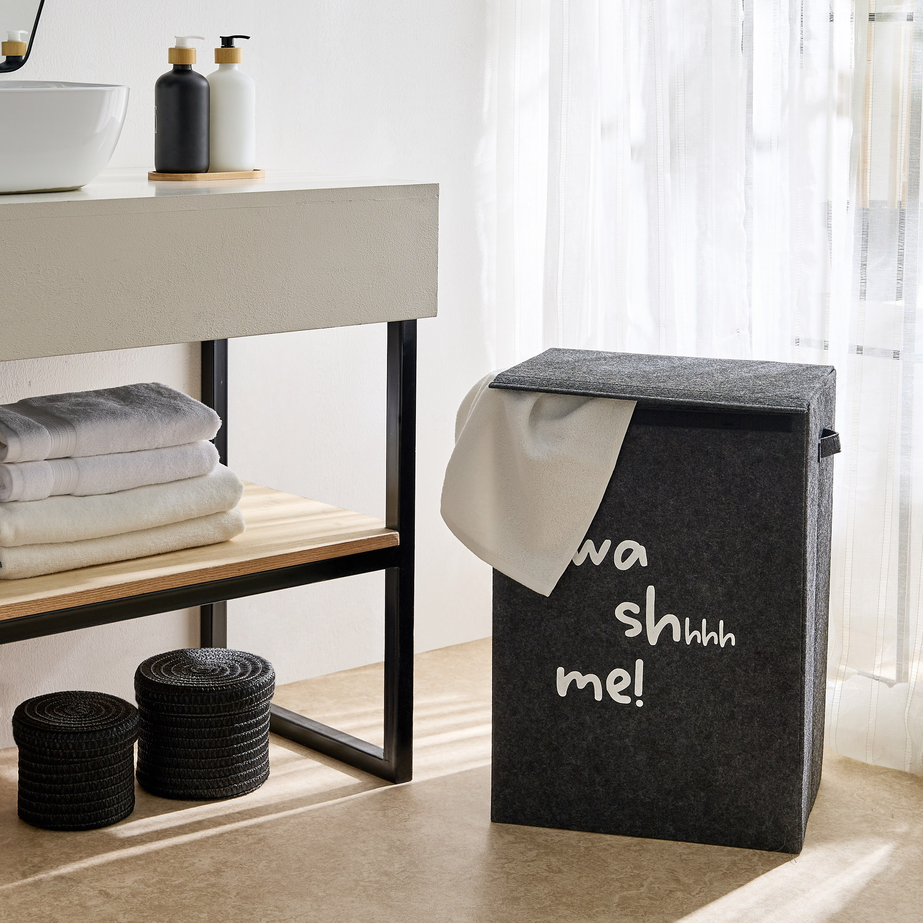 سلة غسيل قابلة للطي لباد بغطاء من سوهو-hbxbathroom-bathroomstorage-laundryhampers-image-5