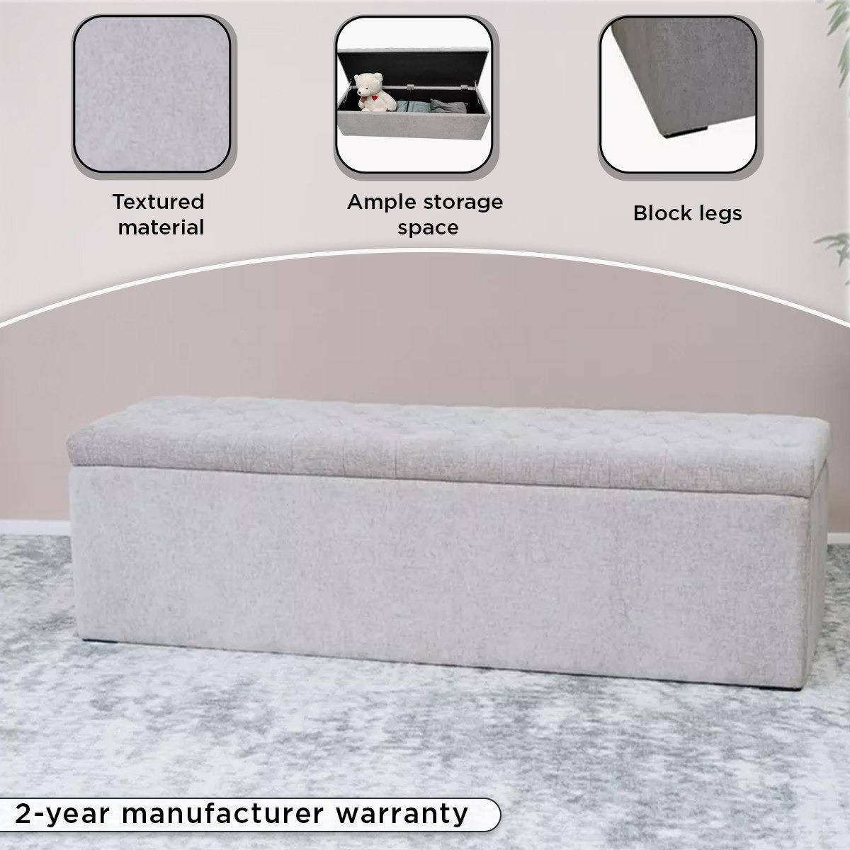 مقعد بنش قماش بمساحة تخزين من كاسا-hbxfurniture-sofasandarmchairs-benches-image-10