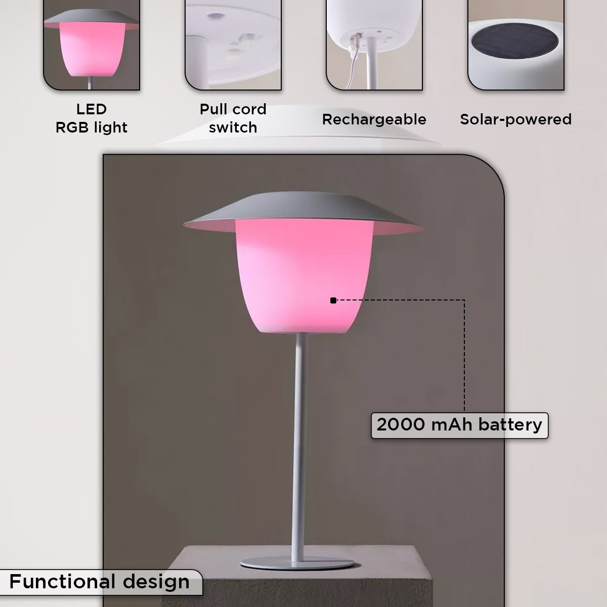 Solin Metal Solar RGB LED Table Lamp with Type-C Remote and 8-Hour Battery - 28x40 cm-hbxbedroom-lighting-tablelamps-image-5