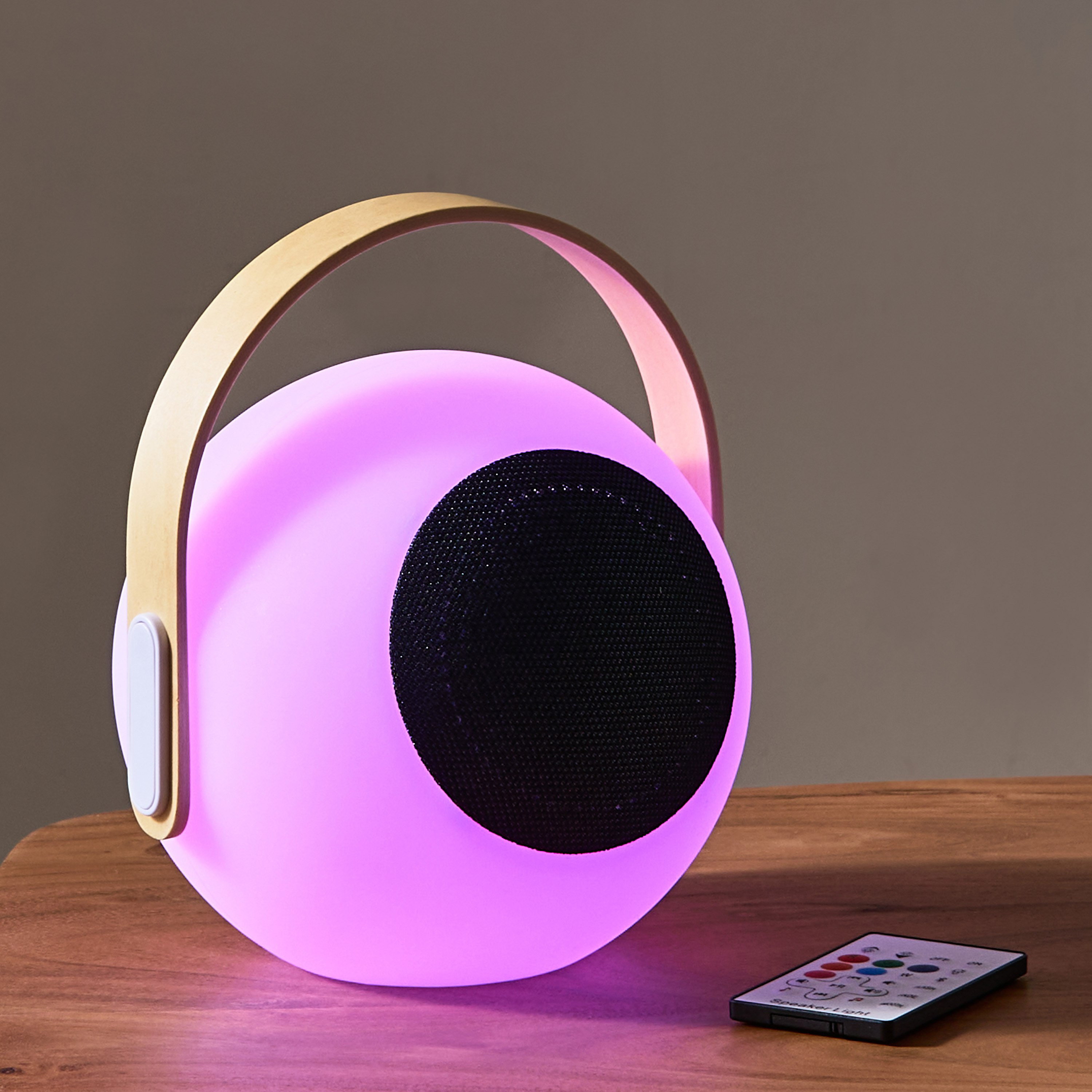 Solin RGB LED Multi Utility Speaker with Waterproof Remote Battery 8h - 18x22 cm-hbxdecorandfurnishings-homeaccessories-novelties-image-1