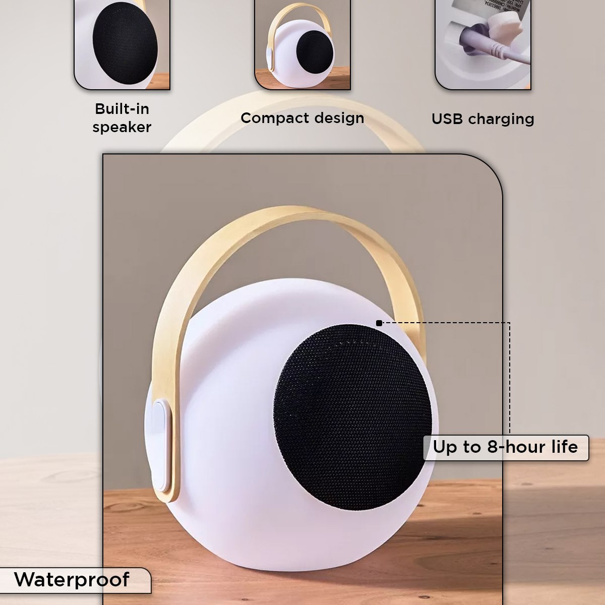 Solin RGB LED Multi Utility Speaker with Waterproof Remote Battery 8h - 18x22 cm-hbxdecorandfurnishings-homeaccessories-novelties-image-4