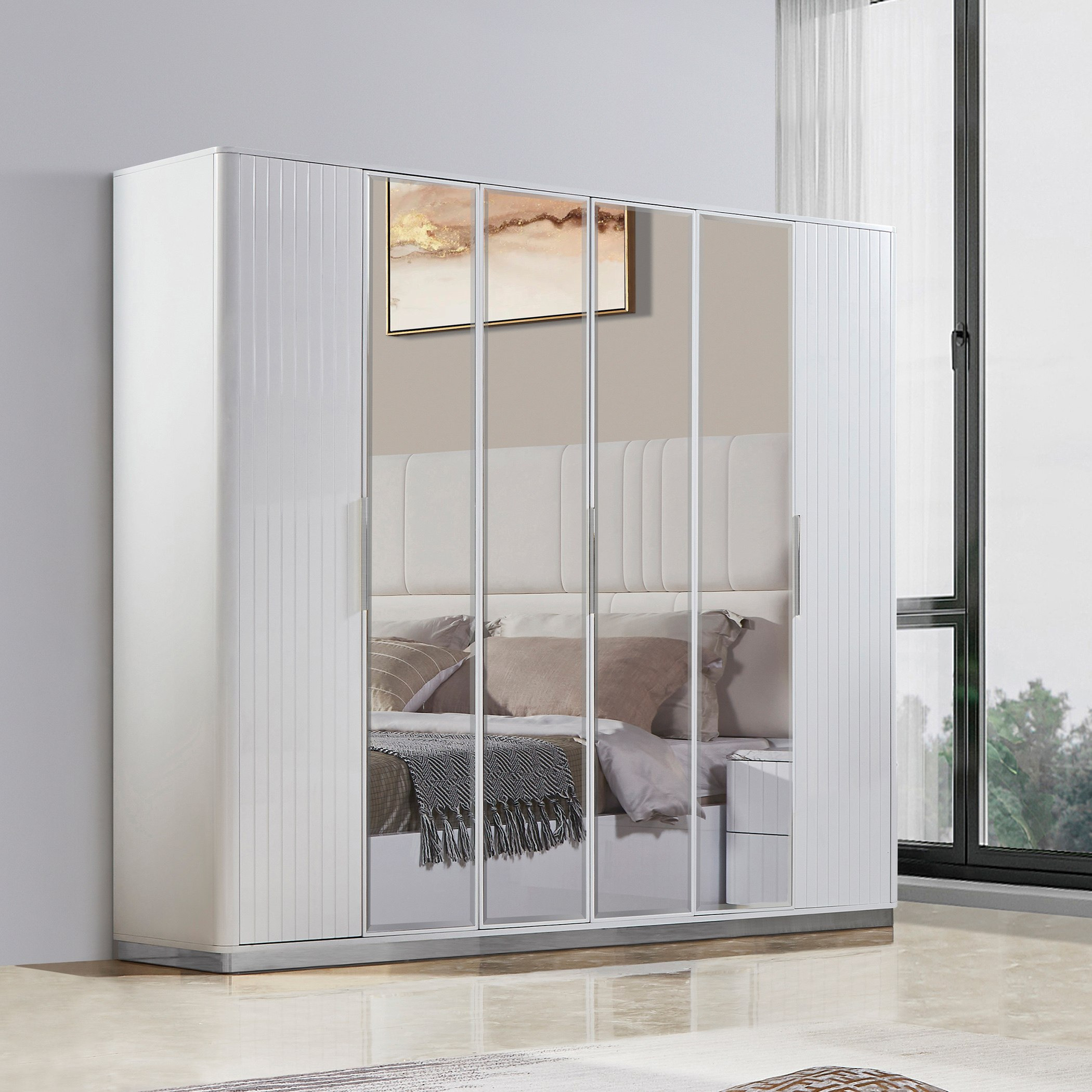 خزانة ملابس 6 أبواب مع مرآة من ريجينسي-hbxfurniture-wardrobes-image-1