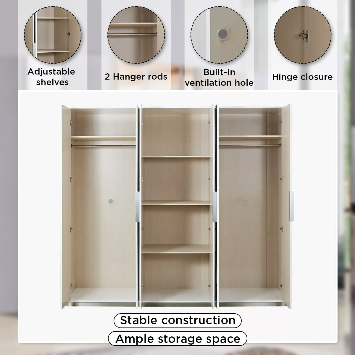 خزانة ملابس 6 أبواب مع مرآة من ريجينسي-hbxfurniture-wardrobes-image-5