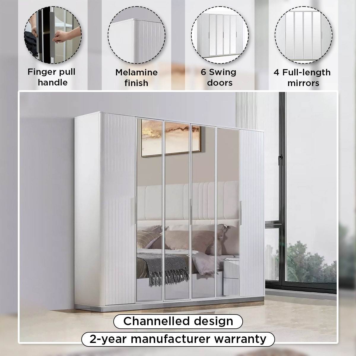 خزانة ملابس 6 أبواب مع مرآة من ريجينسي-hbxfurniture-wardrobes-image-4