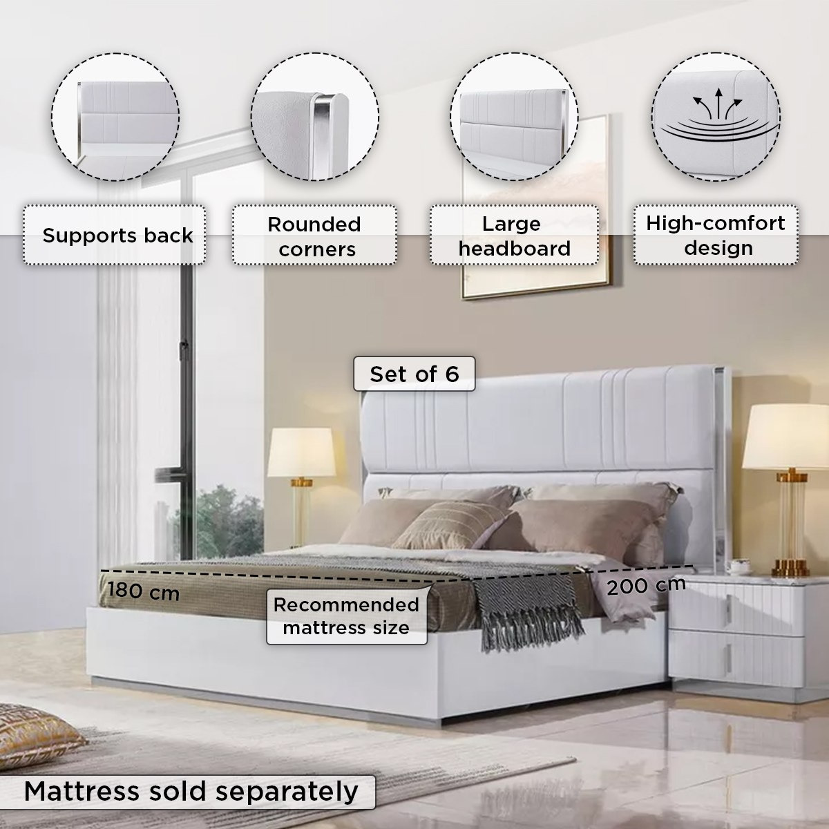 Regency 6-Piece King Bedroom Set - 180x200 cm-hbxbedroom-bedsandbedsets-bedroomsets-king-image-4