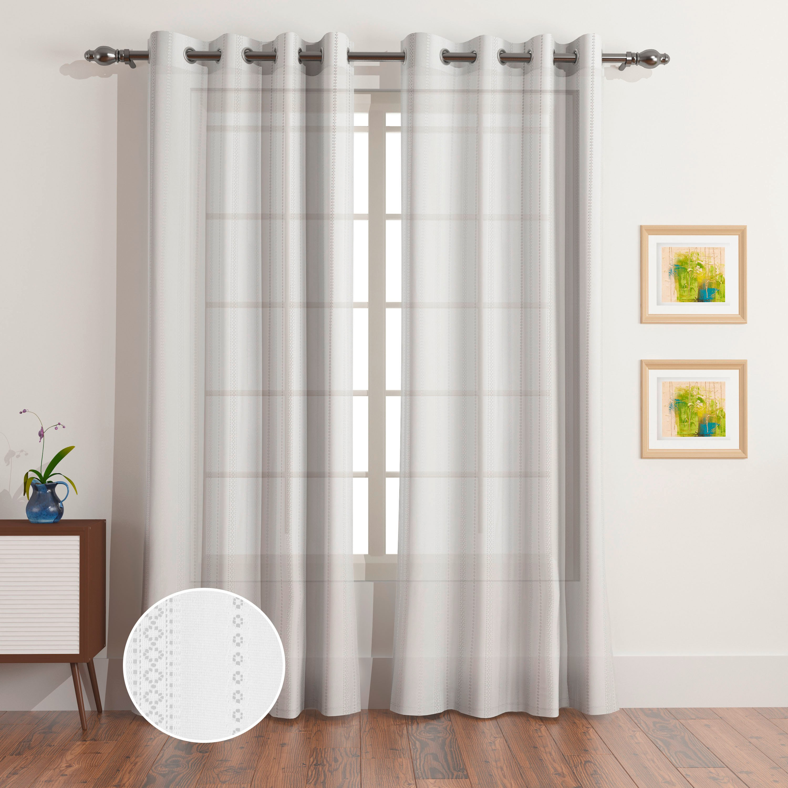 طقم ستائر شفافة من قطعتين من سارة - 140x240 سم-hbxkidsandyouth-windowcoverings-curtains-image-1