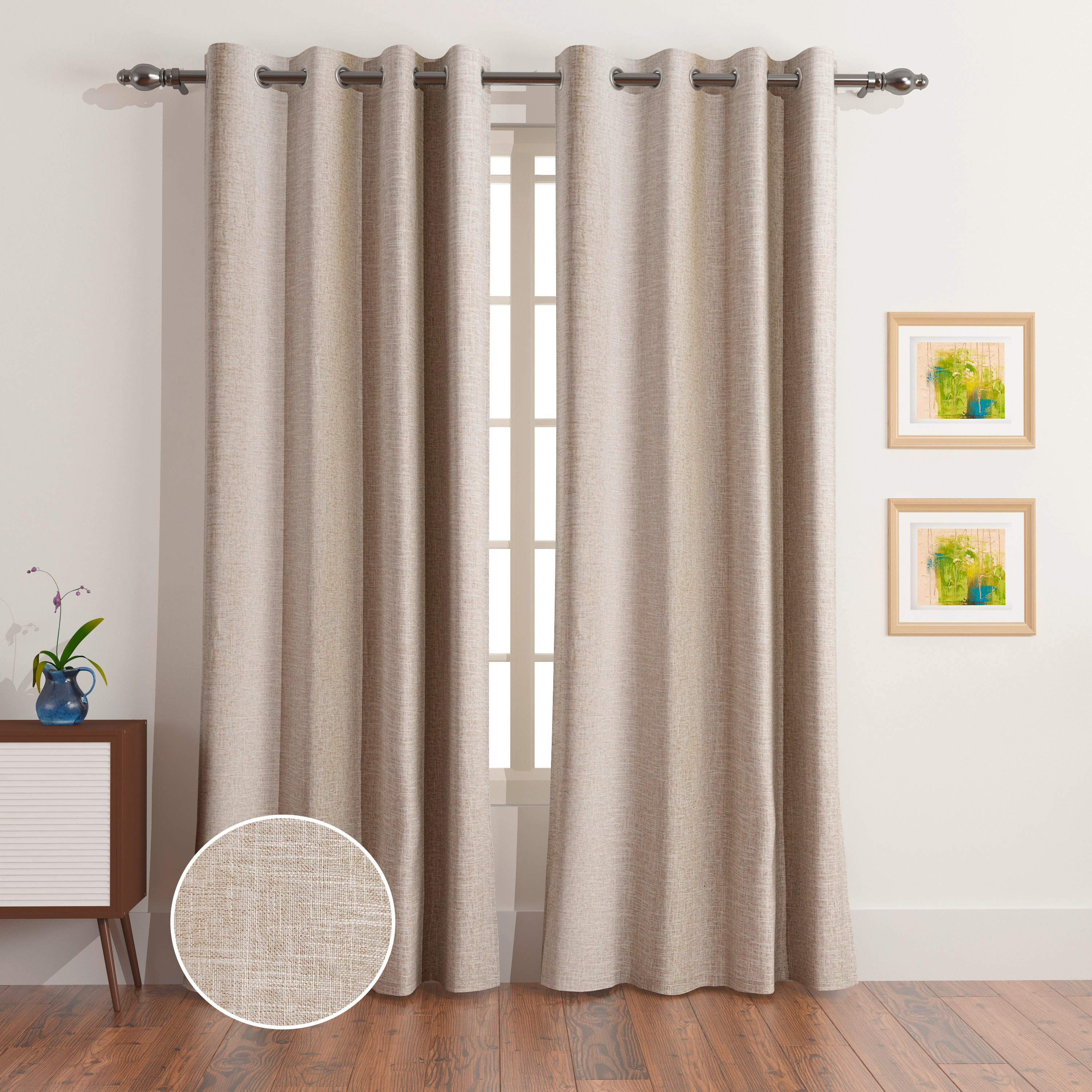 طقم ستائر جاكار قطعتين من ديزي - 140x300 سم-hbxkidsandyouth-windowcoverings-curtains-image-1