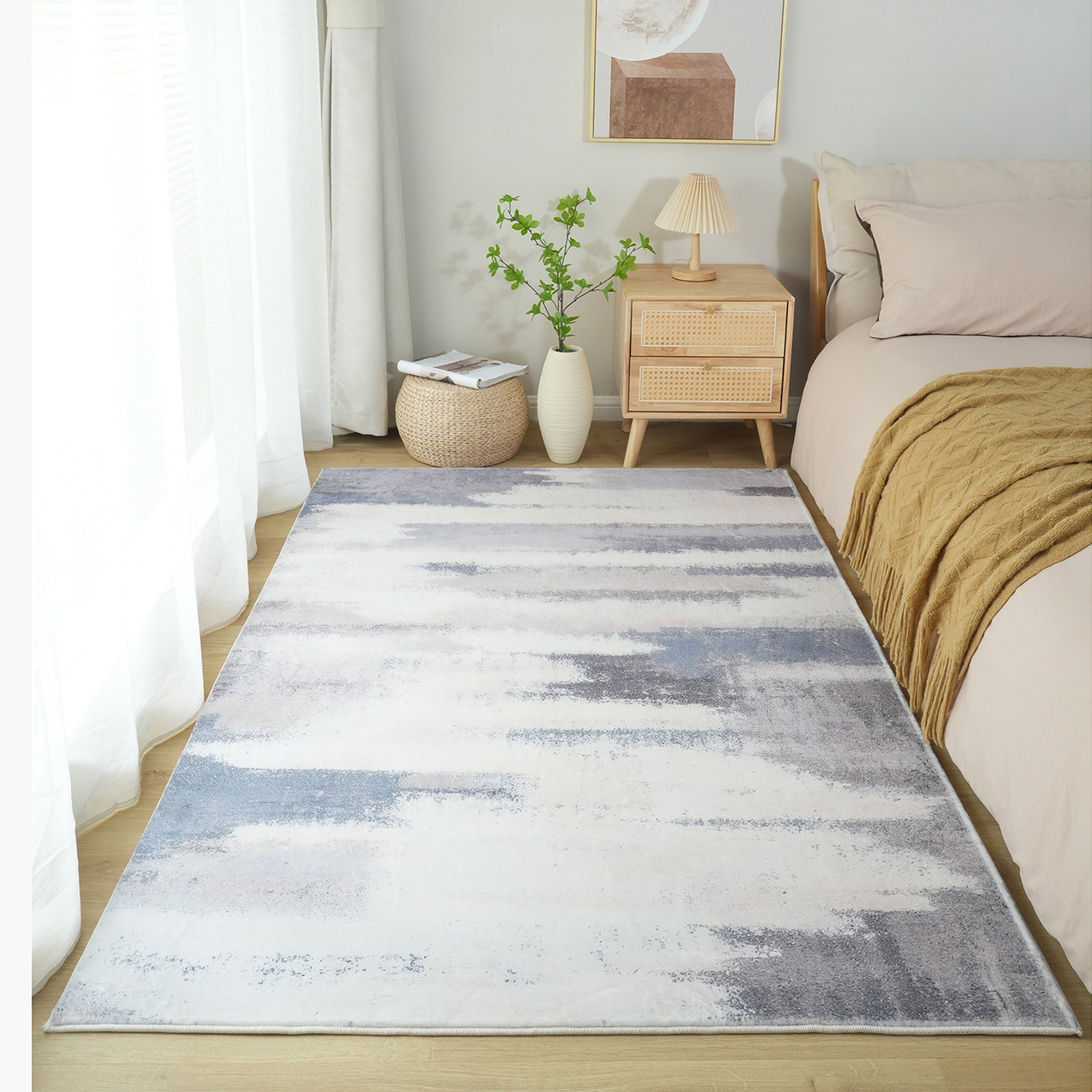 سجادة فرو مخملية بطبعات إمارا من بريستول - 120x170 سم-hbxbedroom-floorcoverings-rugs-image-1