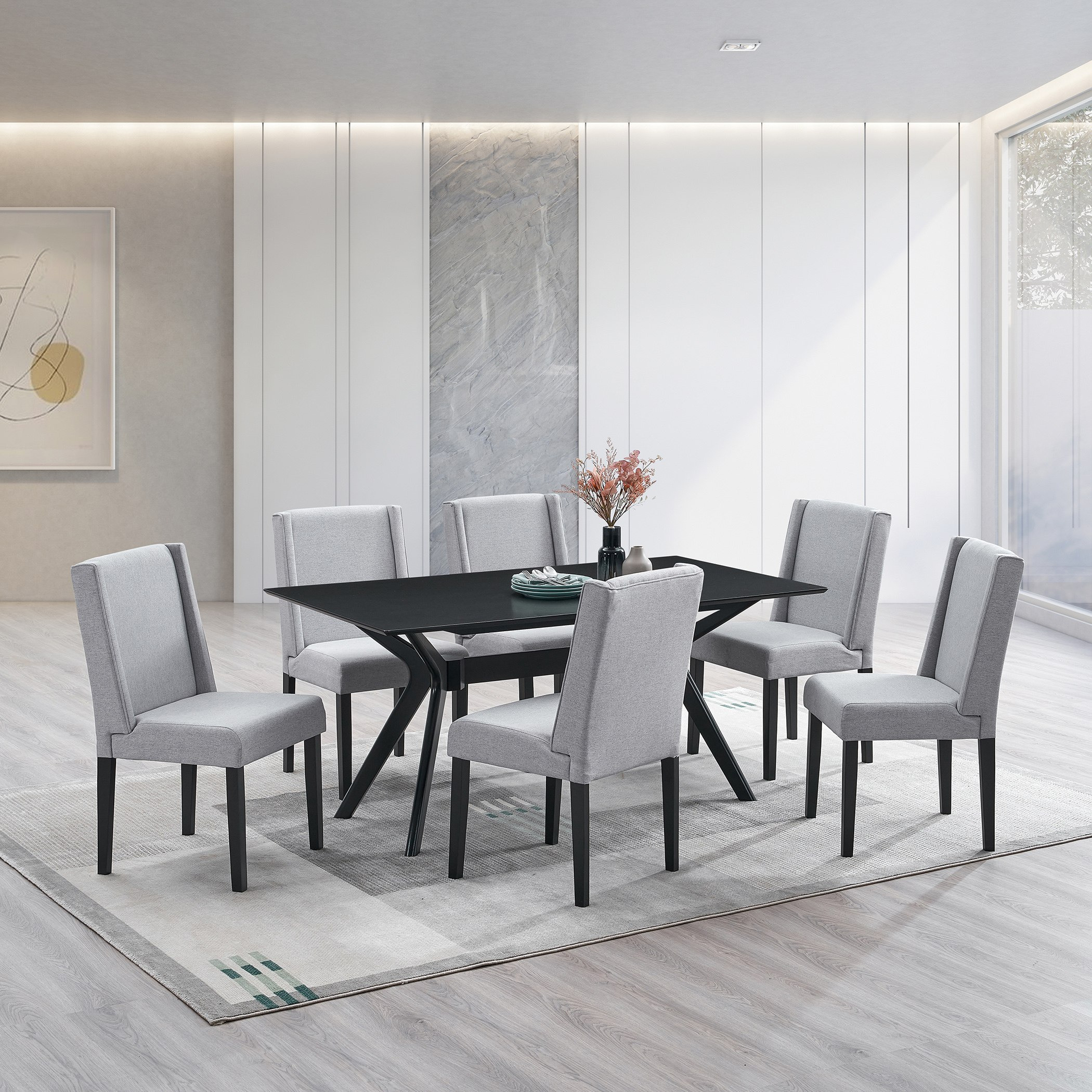 طقم سفرة 6 مقاعد - أوليفير-hbxfurniture-diningtablesandsets-diningsets-sixseater-image-1