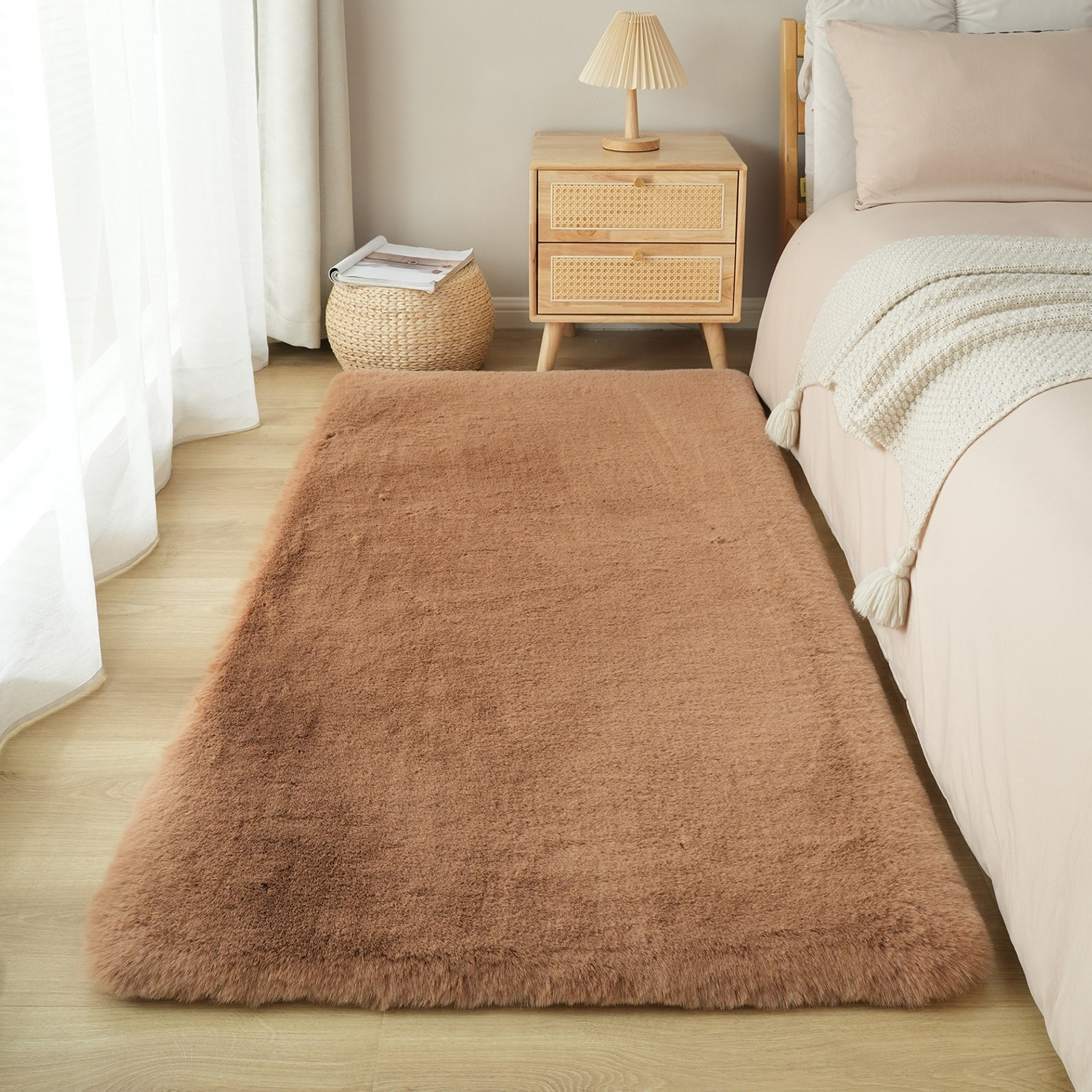 Luxy Bliss Premium Faux Rabbit Fur Rug - 80x150 cm-hbxdecorandfurnishings-floorcoverings-rugs-image-1