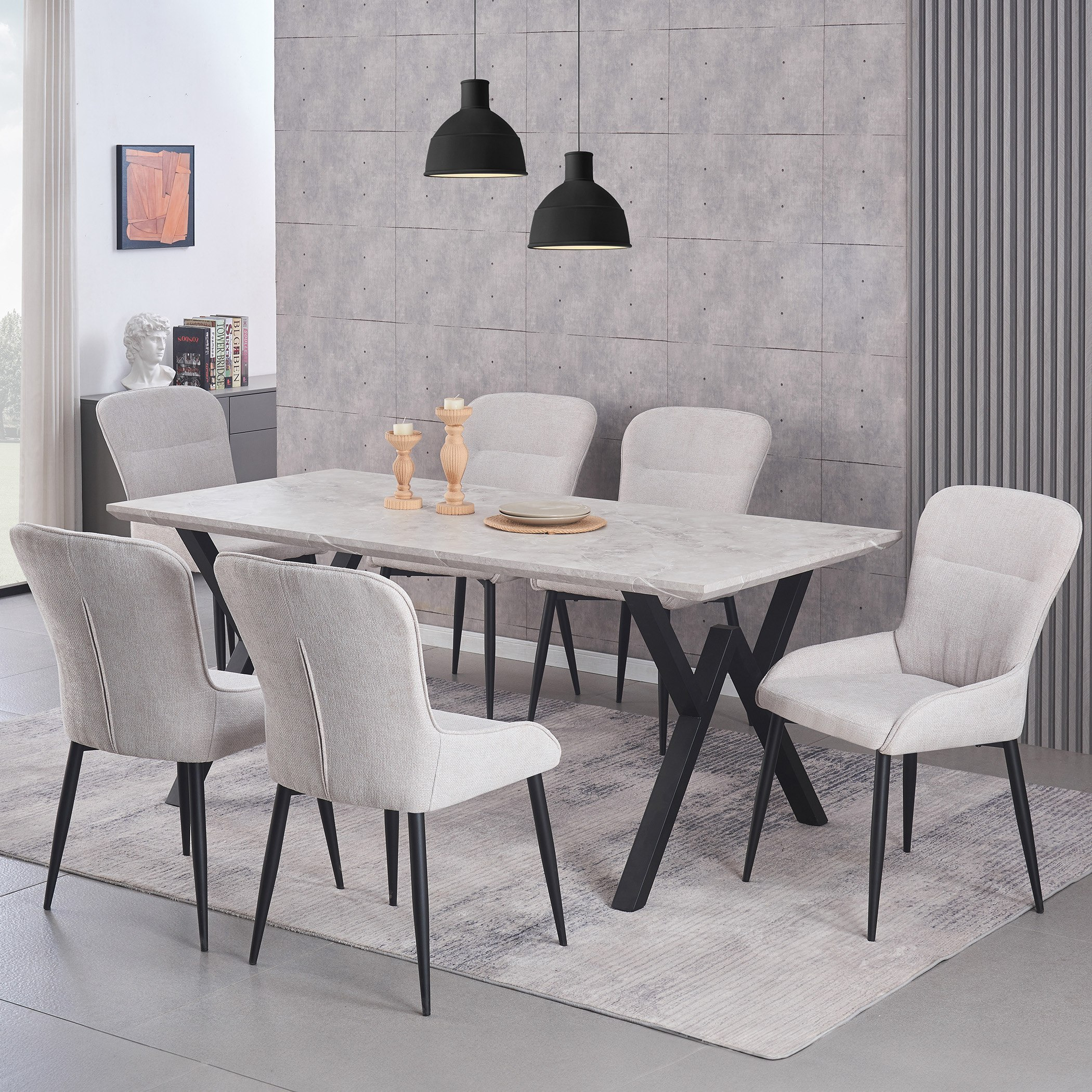 طقم طاولة سفرة 6 مقاعد من ألبوري-hbxfurniture-diningtablesandsets-diningsets-sixseater-image-1