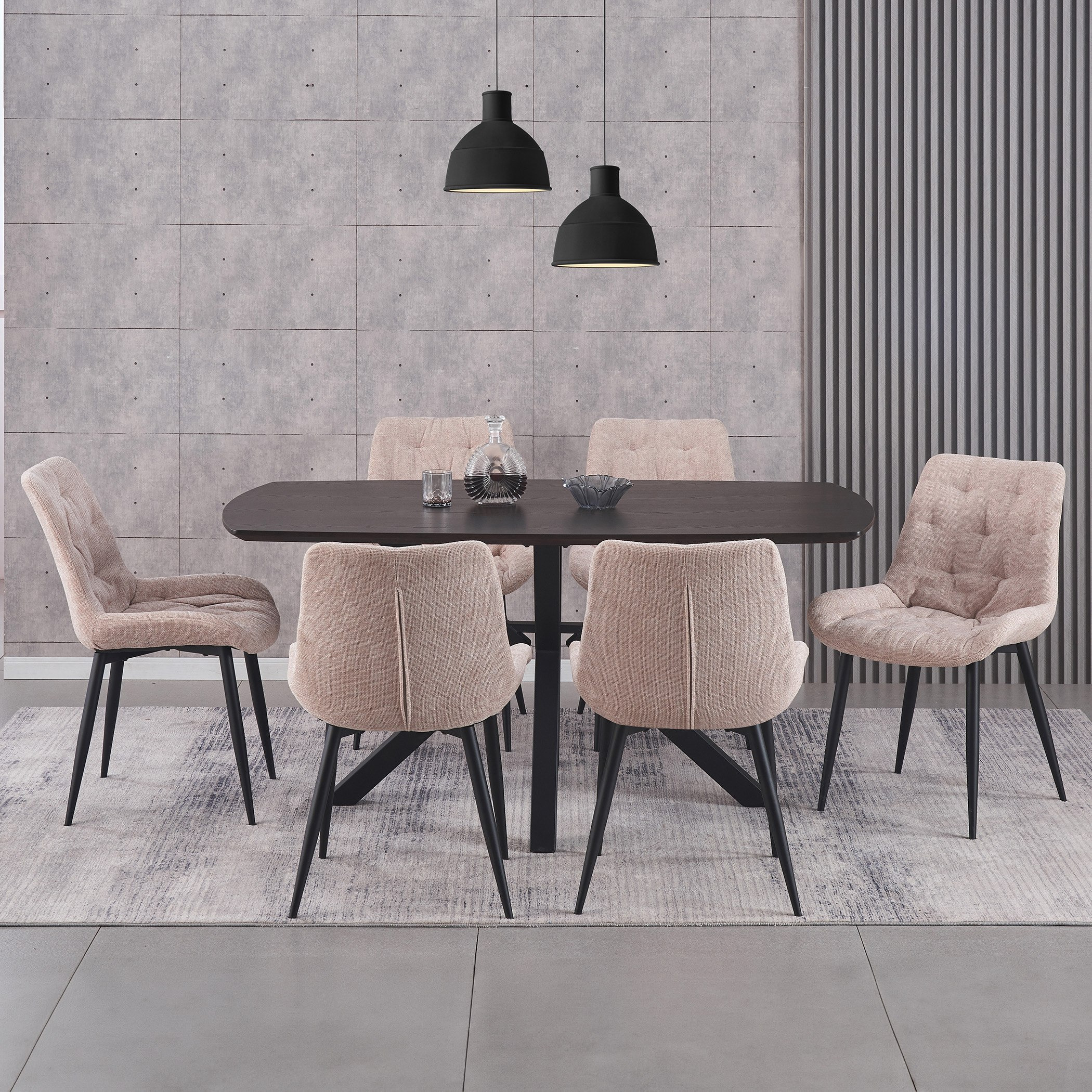 Denzel 6-Seater Dining Table Set-hbxfurniture-diningtablesandsets-diningsets-sixseater-image-8