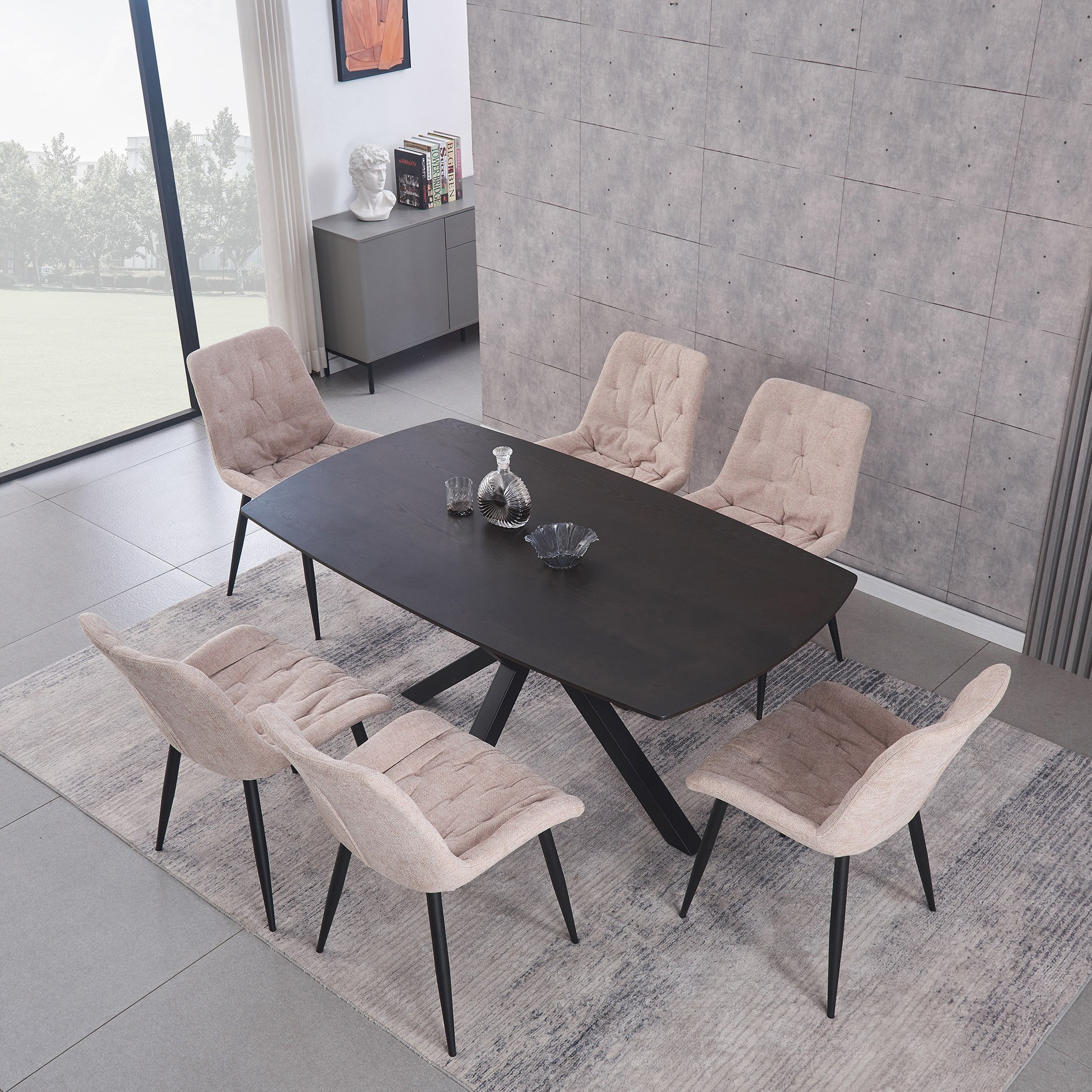 Denzel 6-Seater Dining Table Set-hbxfurniture-diningtablesandsets-diningsets-sixseater-image-9
