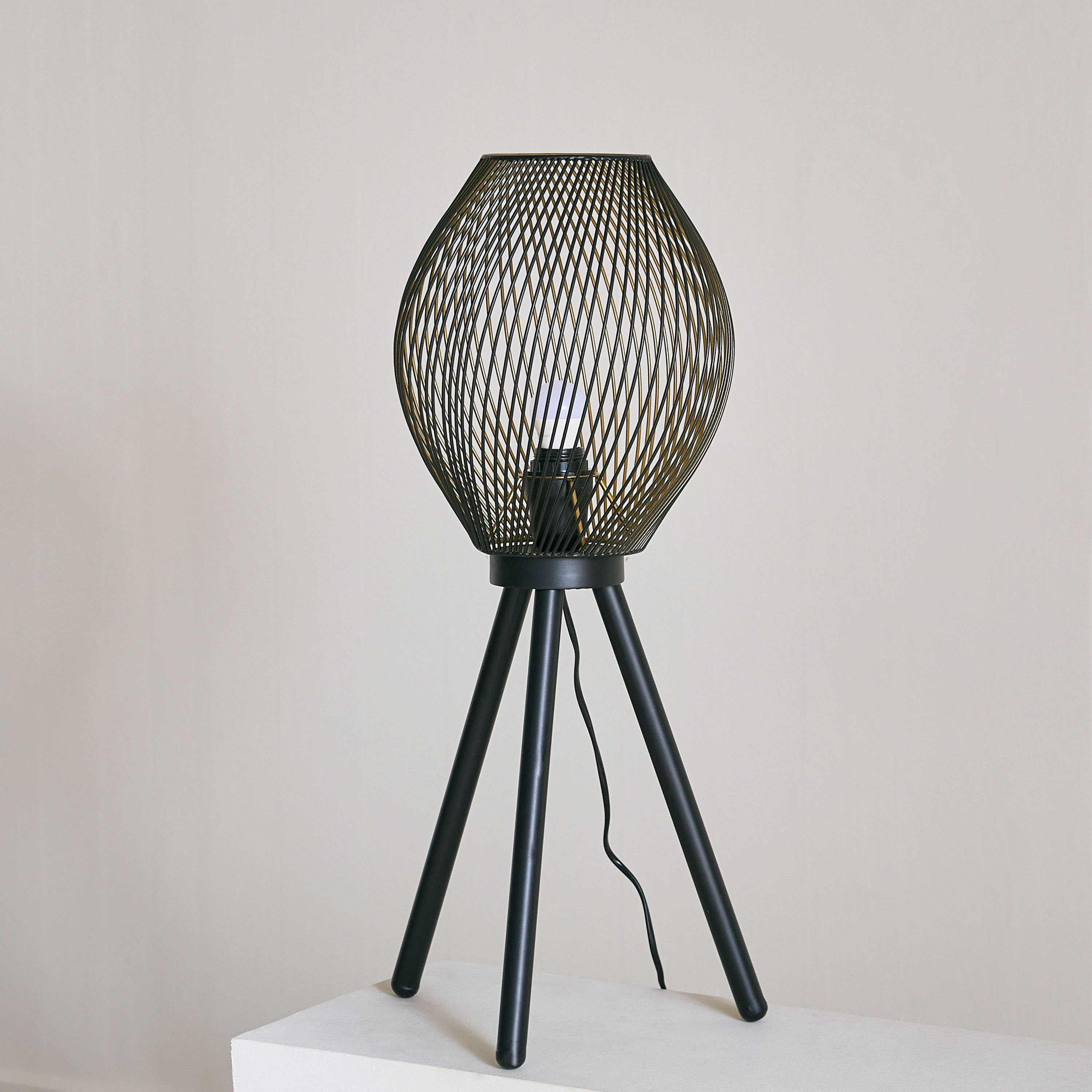 Aron Metal Tripod Table Lamp with Metal Shade - 33x66 cm-hbxbedroom-lighting-tablelamps-image-1