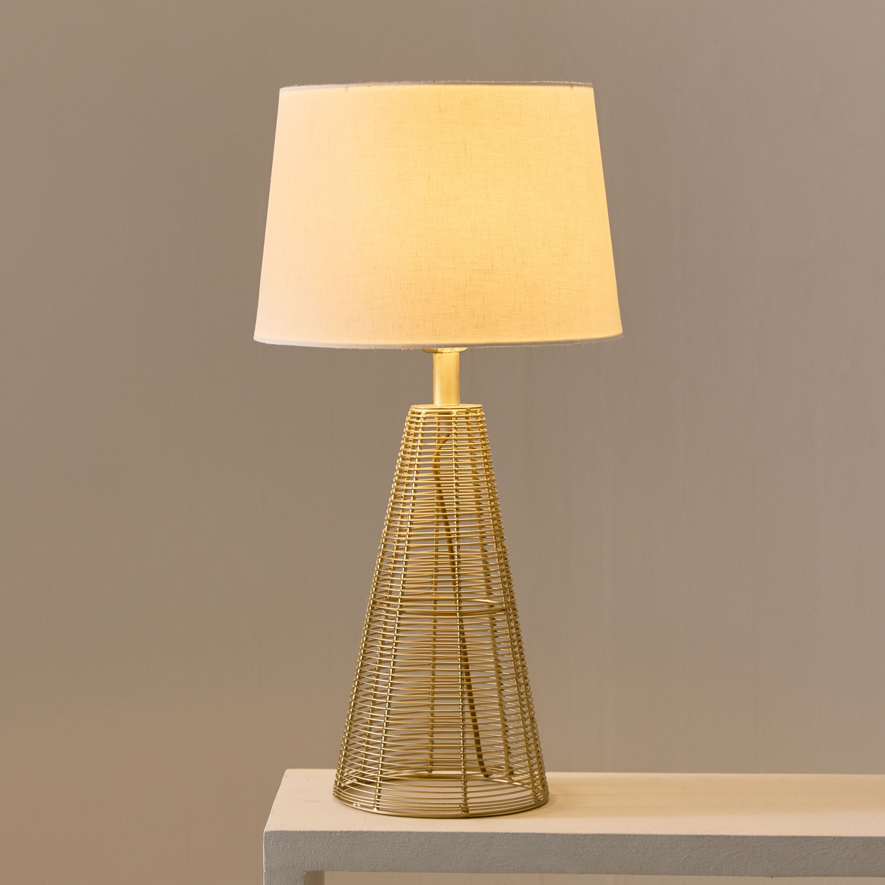 Aron Metal Wire Table Lamp with Fabric Shade - 36x63 cm-PROMO_HB_AE_B1G1_250925-image-2