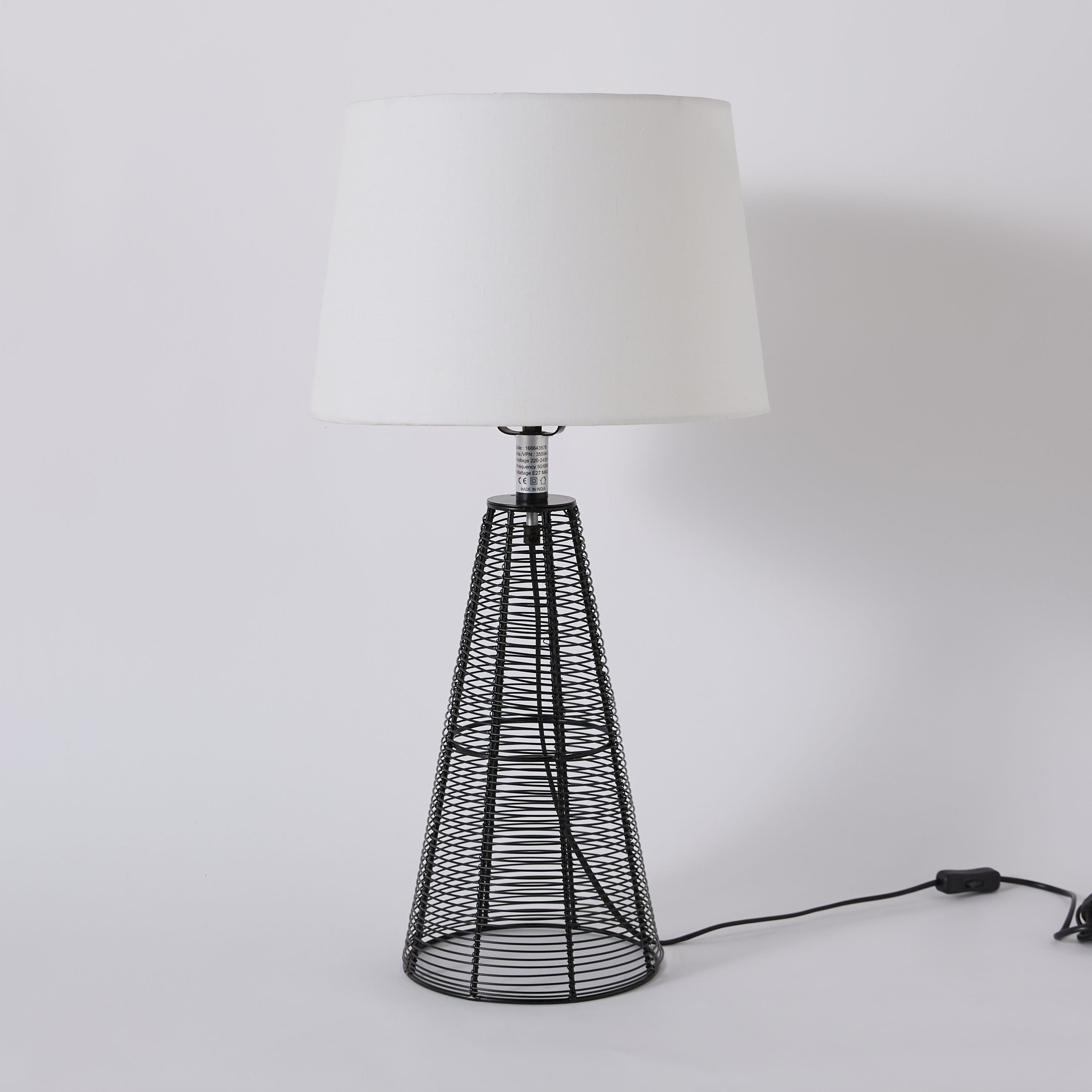مصباح طاولة سلكي معدني بغطاء قماش من آرون - 36x63 سم-hbxbedroom-lighting-tablelamps-image-5