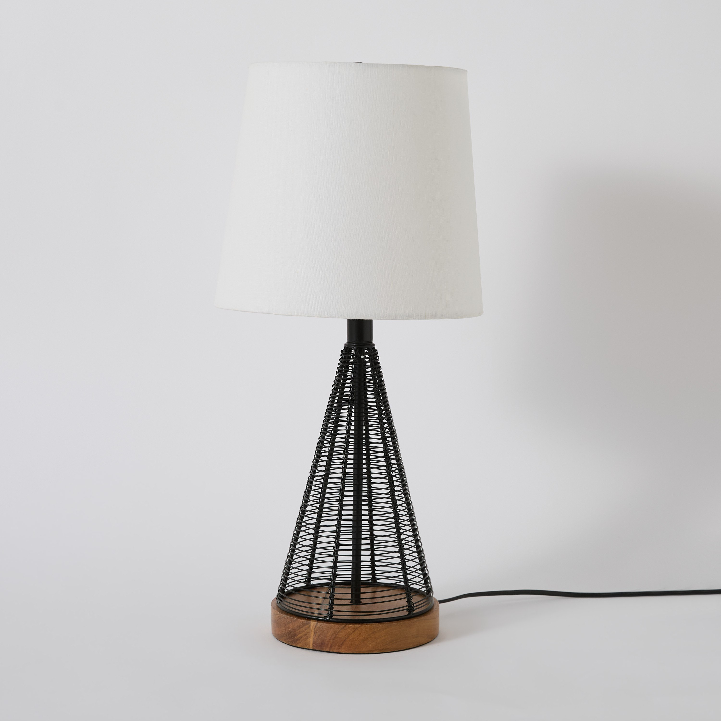Aron Metal and Wooden Table Lamp with Fabric Shade - 26x53 cm-PROMO_HB_AE_B2G2_011025-image-6