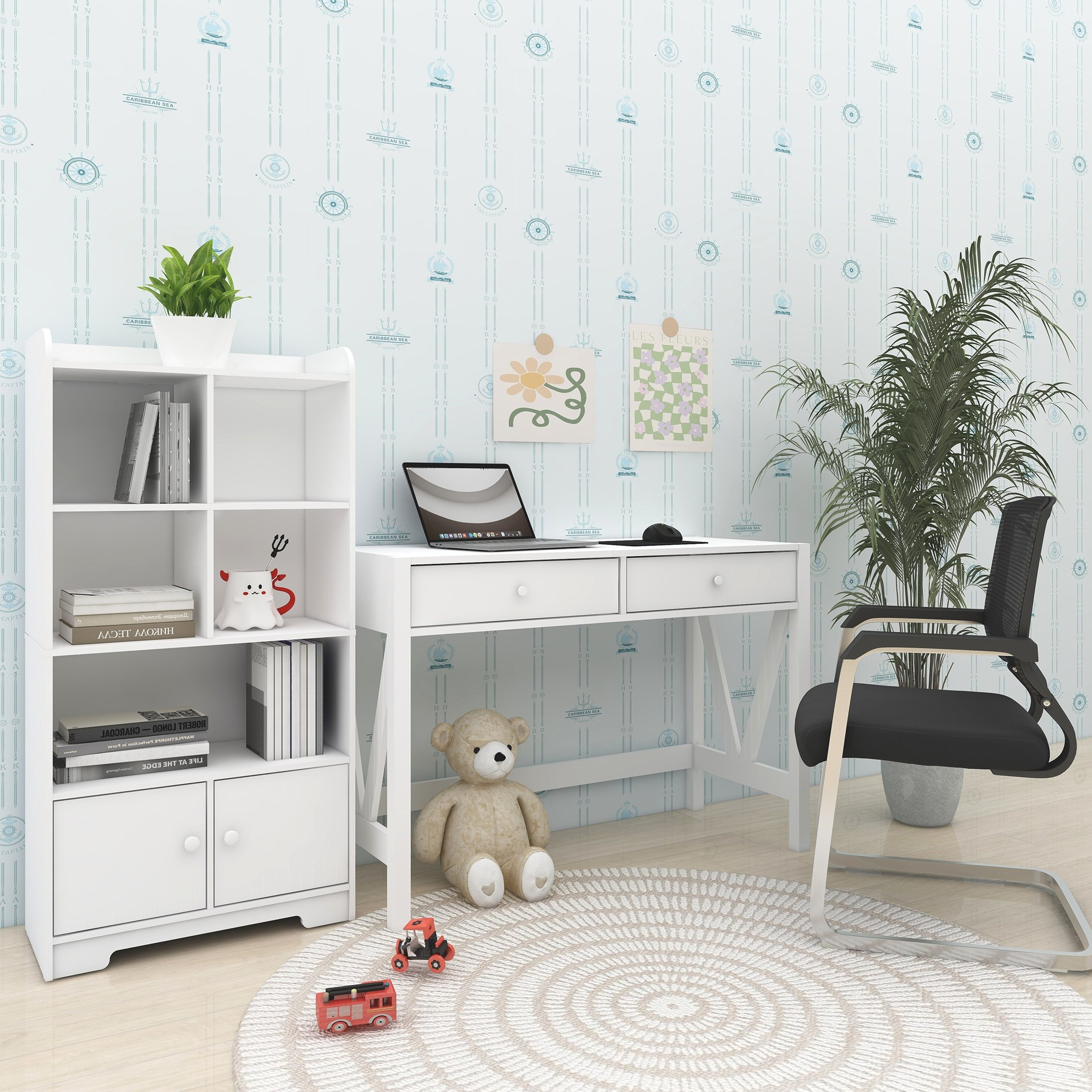 Movo Preston Study Desk with 2 Drawers-hbxfurniture-desks-image-7
