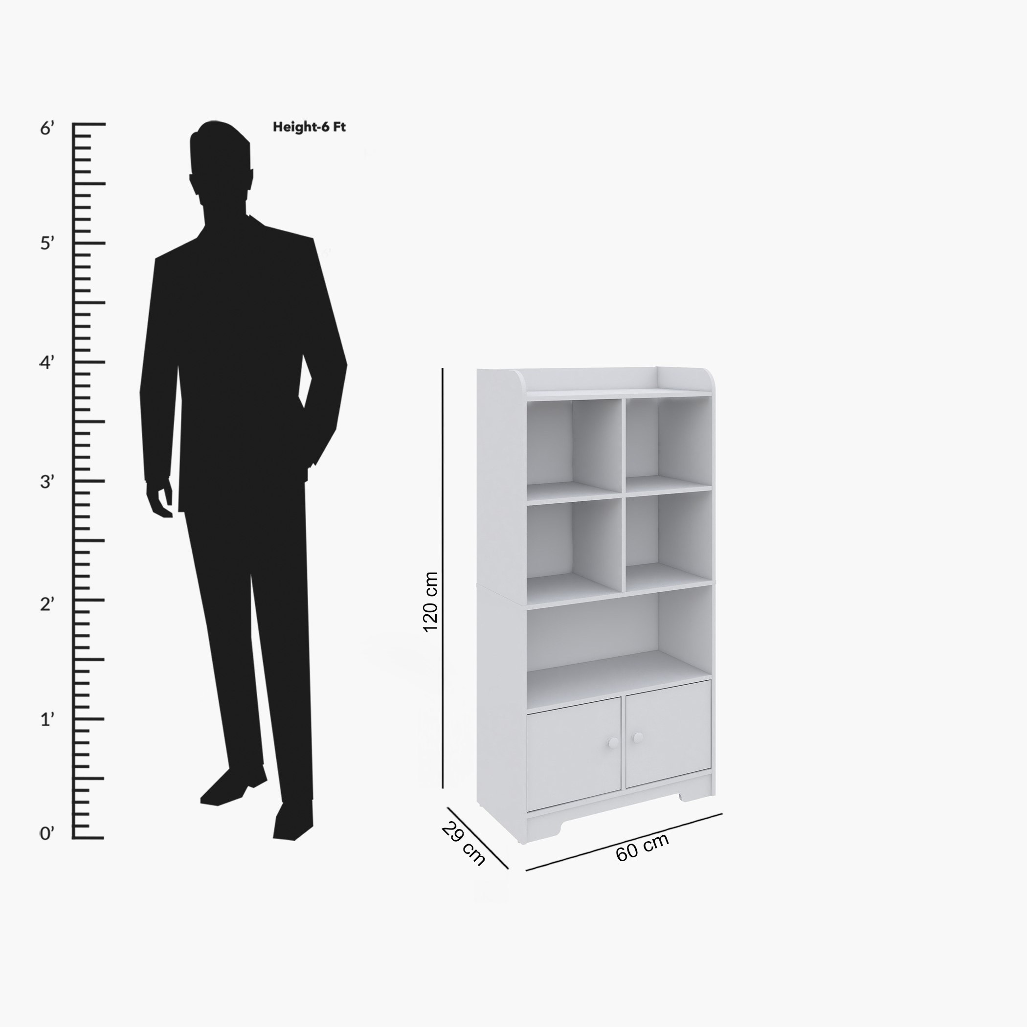 وحدة تخزين كتب بـ 2 باب من فانيلا كودي-hbxfurniture-office-bookcases-image-8