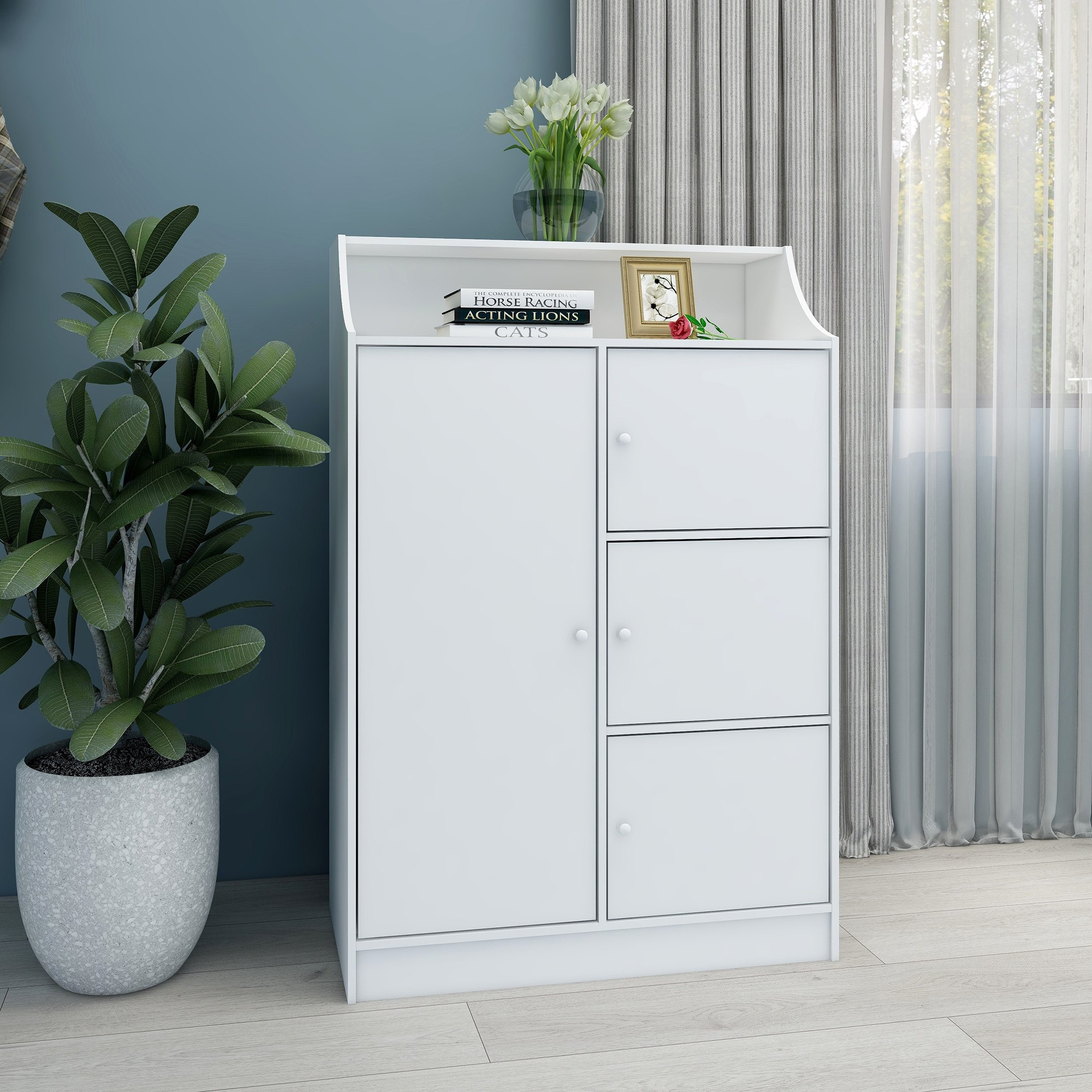 Movo Vanilla Cody 4-Door Kids Cabinet
