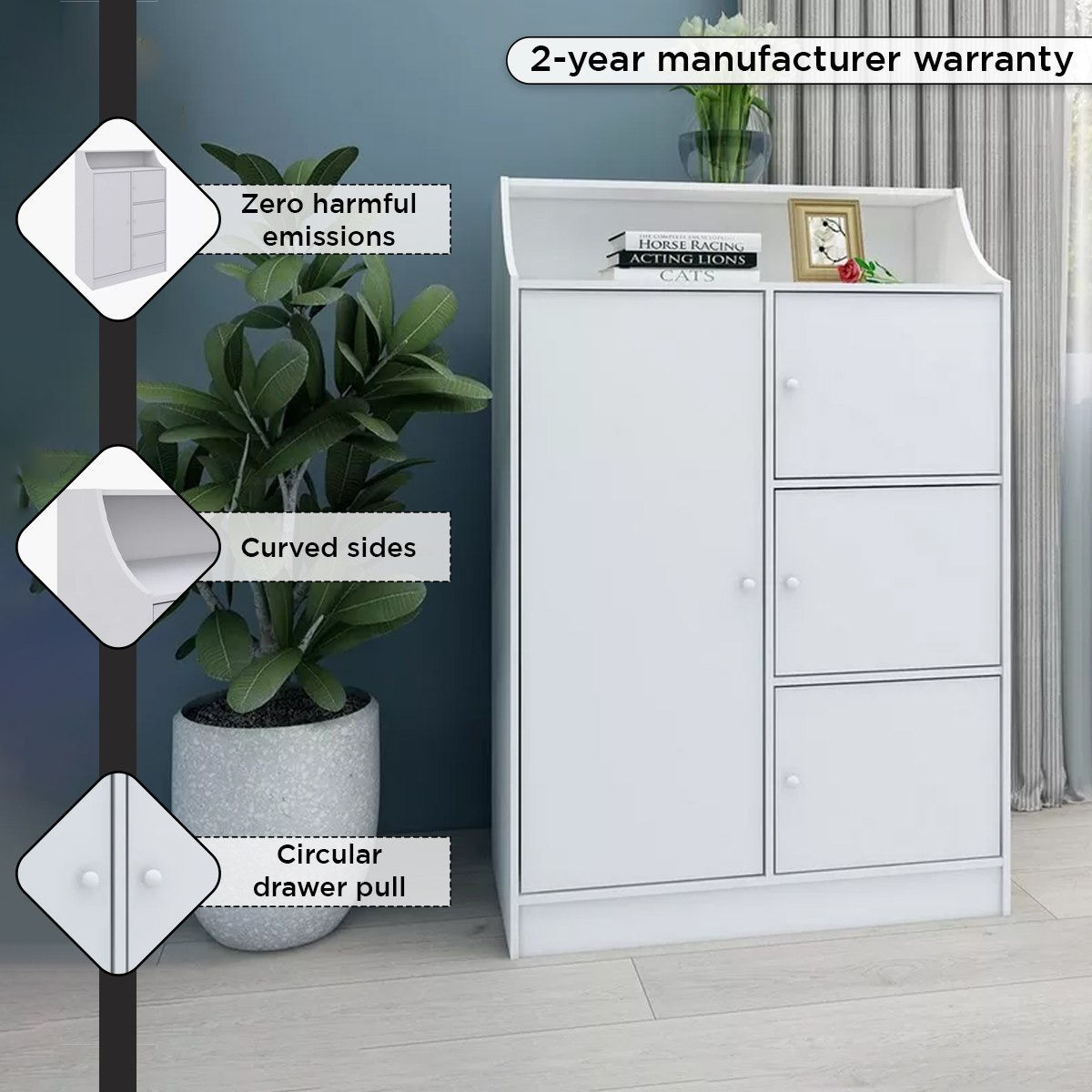 Vanilla Cody 4-Door Kids Cabinet-hbxfurniture-office-bookcases-image-4