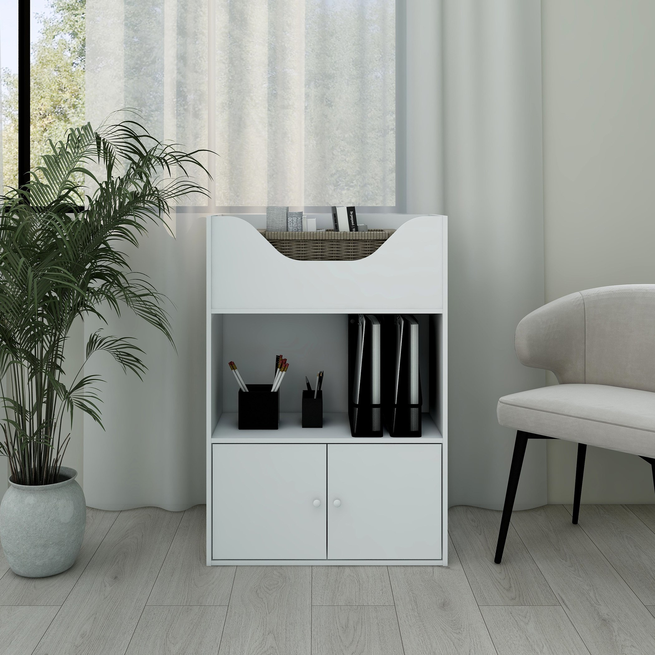 Movo Vanilla Cody 2 Doors Kids Cabinet Bookcase