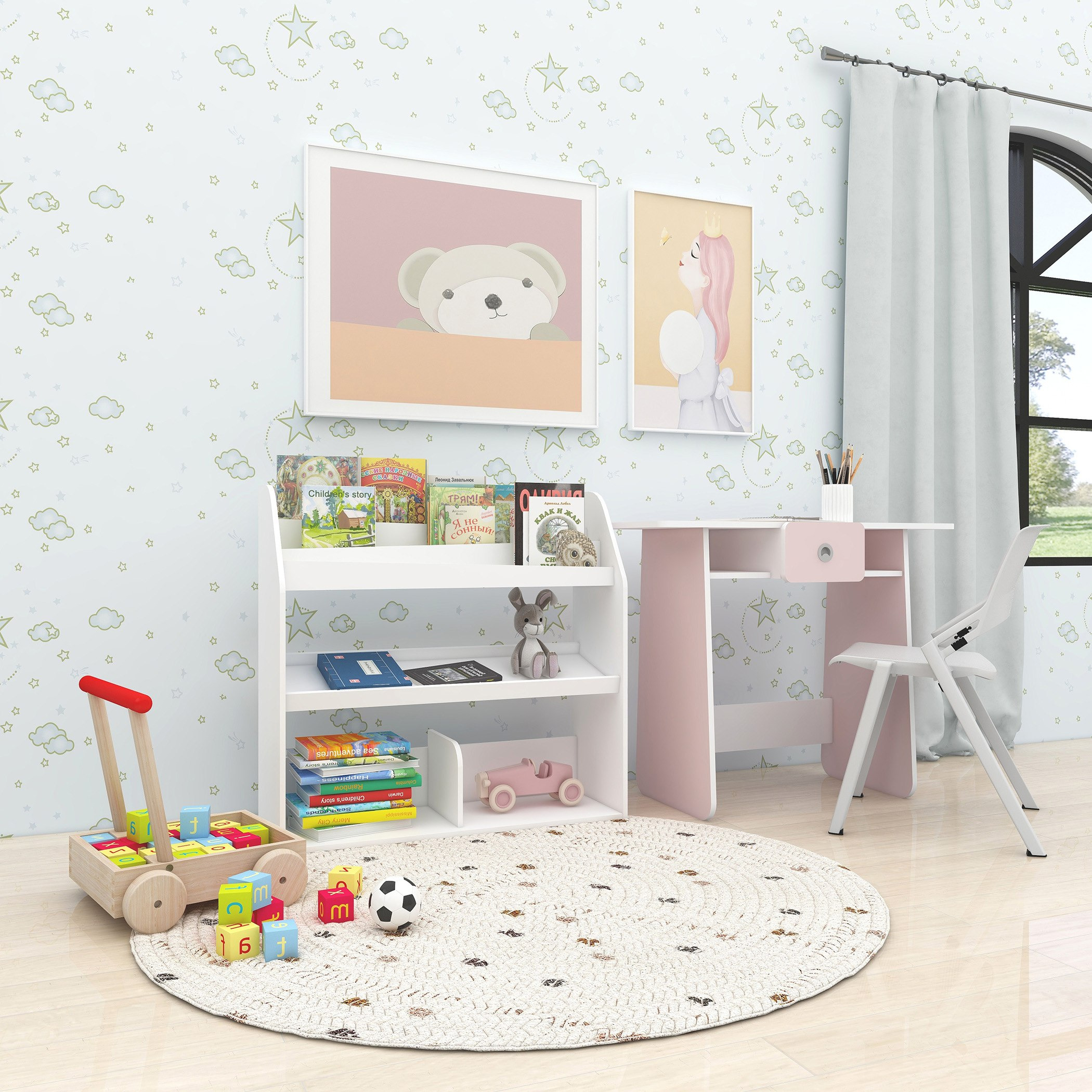 Vanilla Bloom Junior Study Desk with 1 Drawer-hbxfurniture-desks-image-7