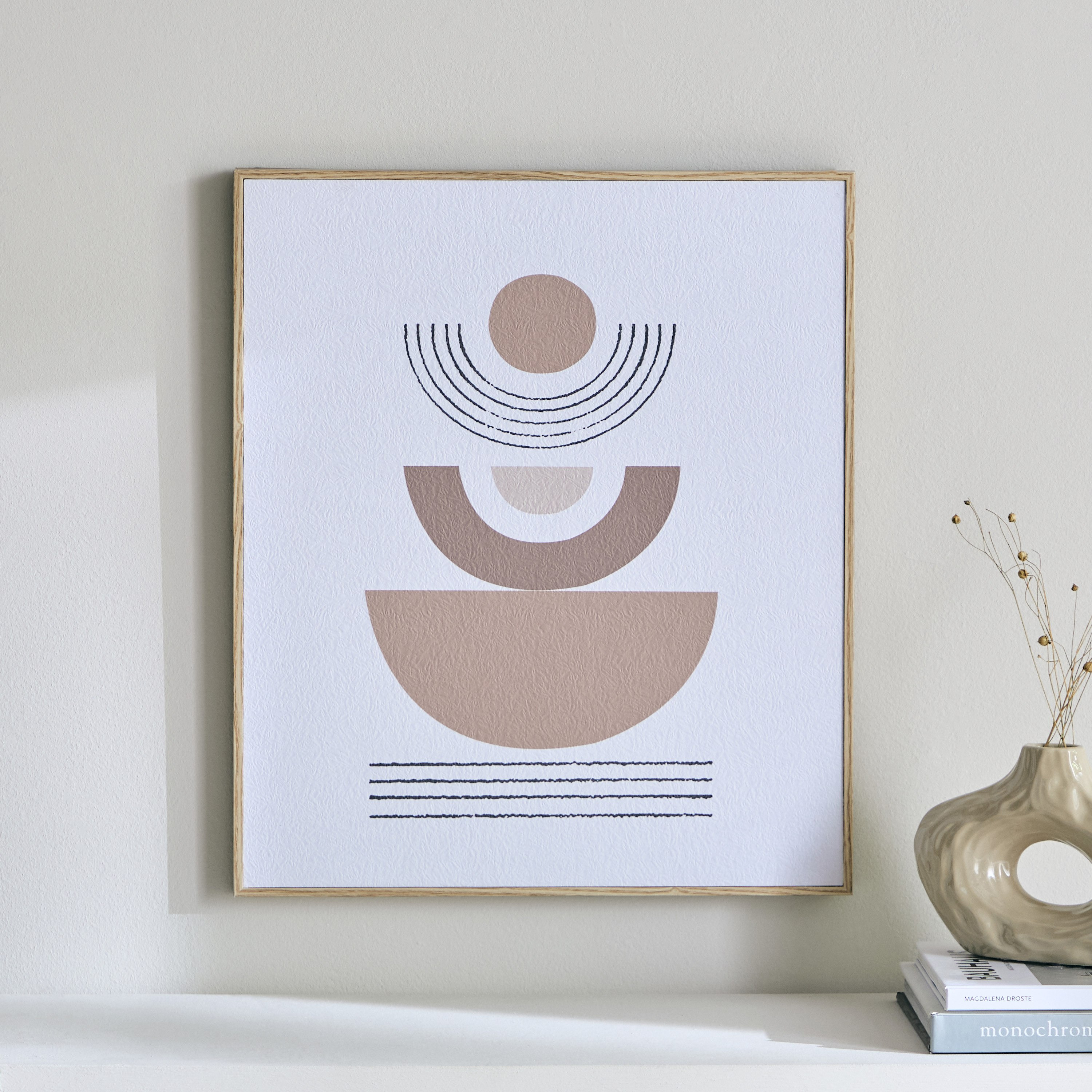 Renata Modern Abstract Wooden Frame Picture - 40x2x50 cm-hbxbedroom-decorandaccessories-photoframes-image-2