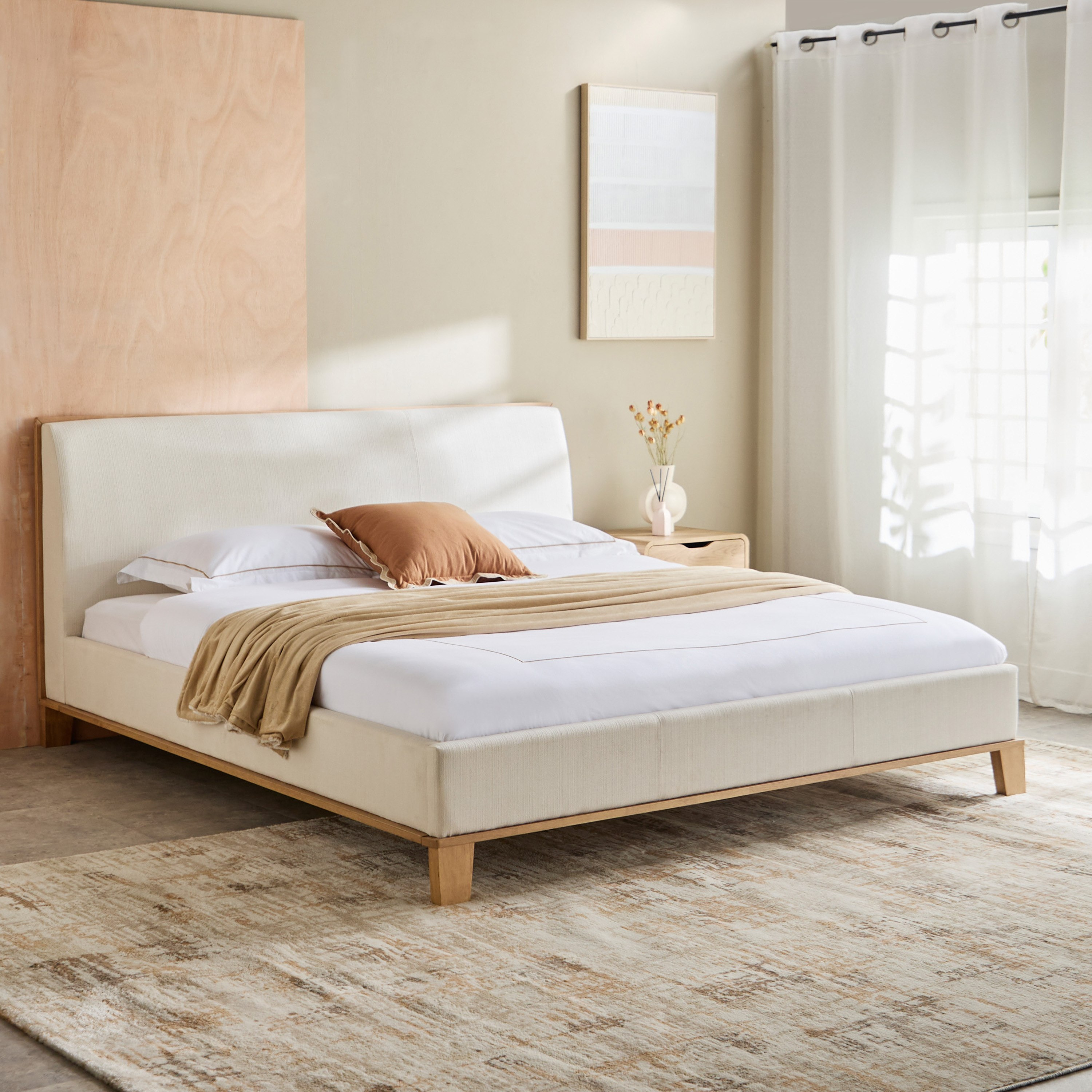 سرير كينج منجد - نورديكا كالتون من موڤو - 180×200 سم-hbxfurniture-bedsandbedsets-beds-king-image-1