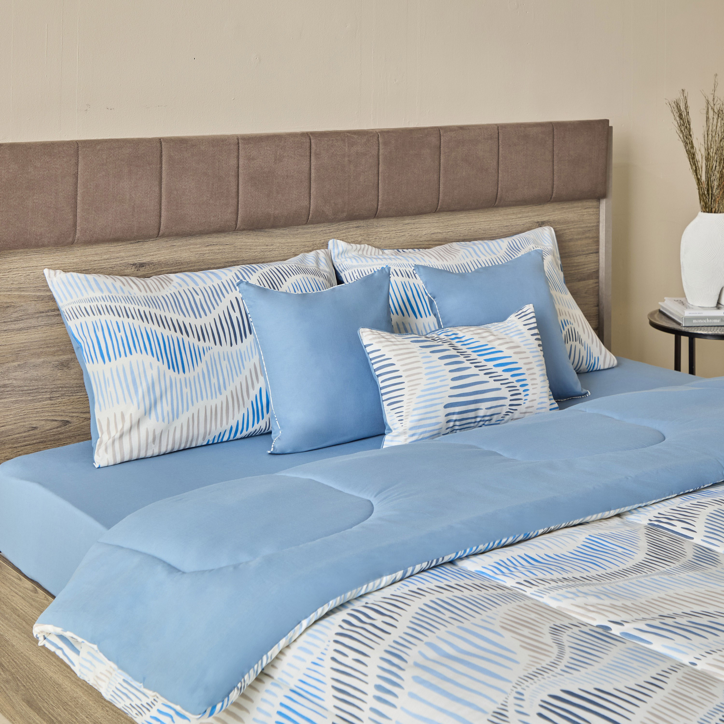 طقم لحاف كينج قطن بطبعات 7 قطع سارون من فالنسيا - 220x240 سم-hbxhomeware-hbxbedroom-image-1