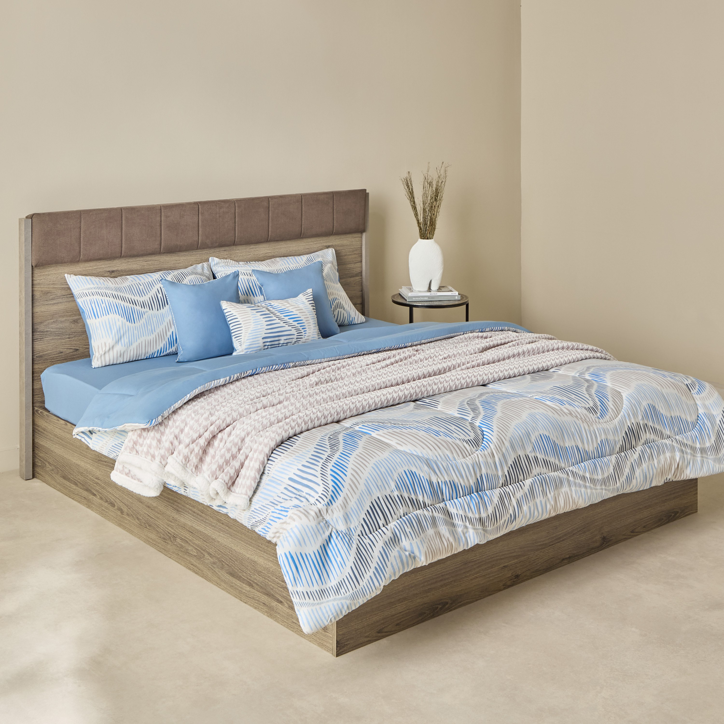 طقم لحاف كينج قطن بطبعات 7 قطع سارون من فالنسيا - 220x240 سم-hbxhomeware-hbxbedroom-image-11