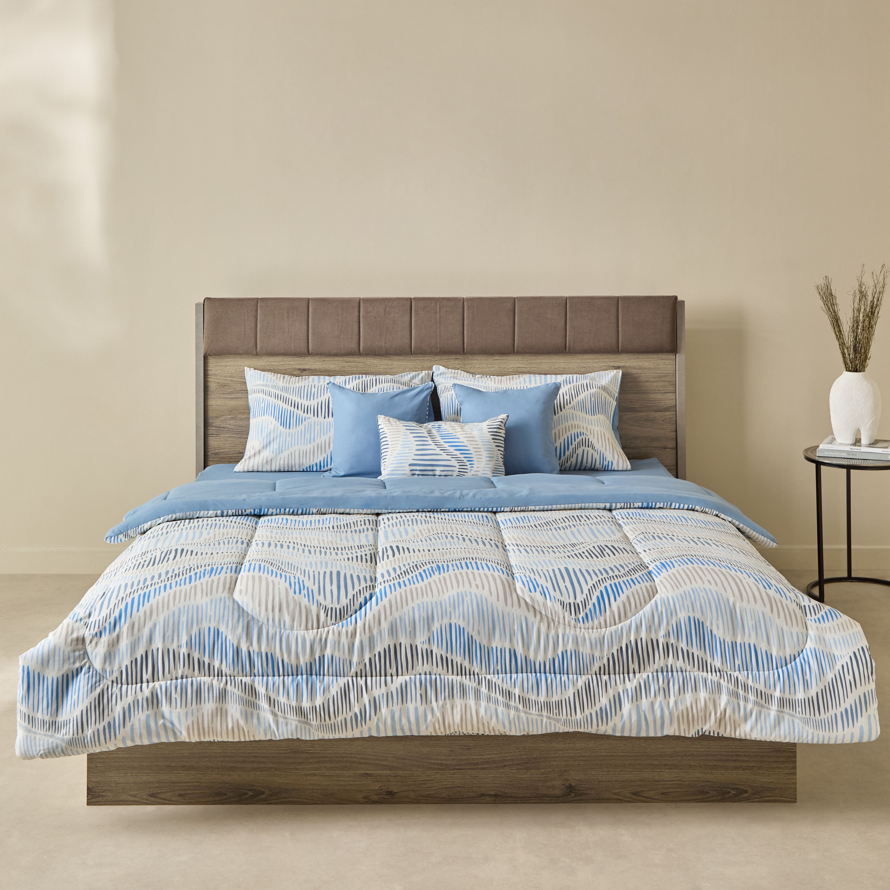 طقم لحاف كينج قطن بطبعات 7 قطع سارون من فالنسيا - 220x240 سم-hbxhomeware-hbxbedroom-image-3
