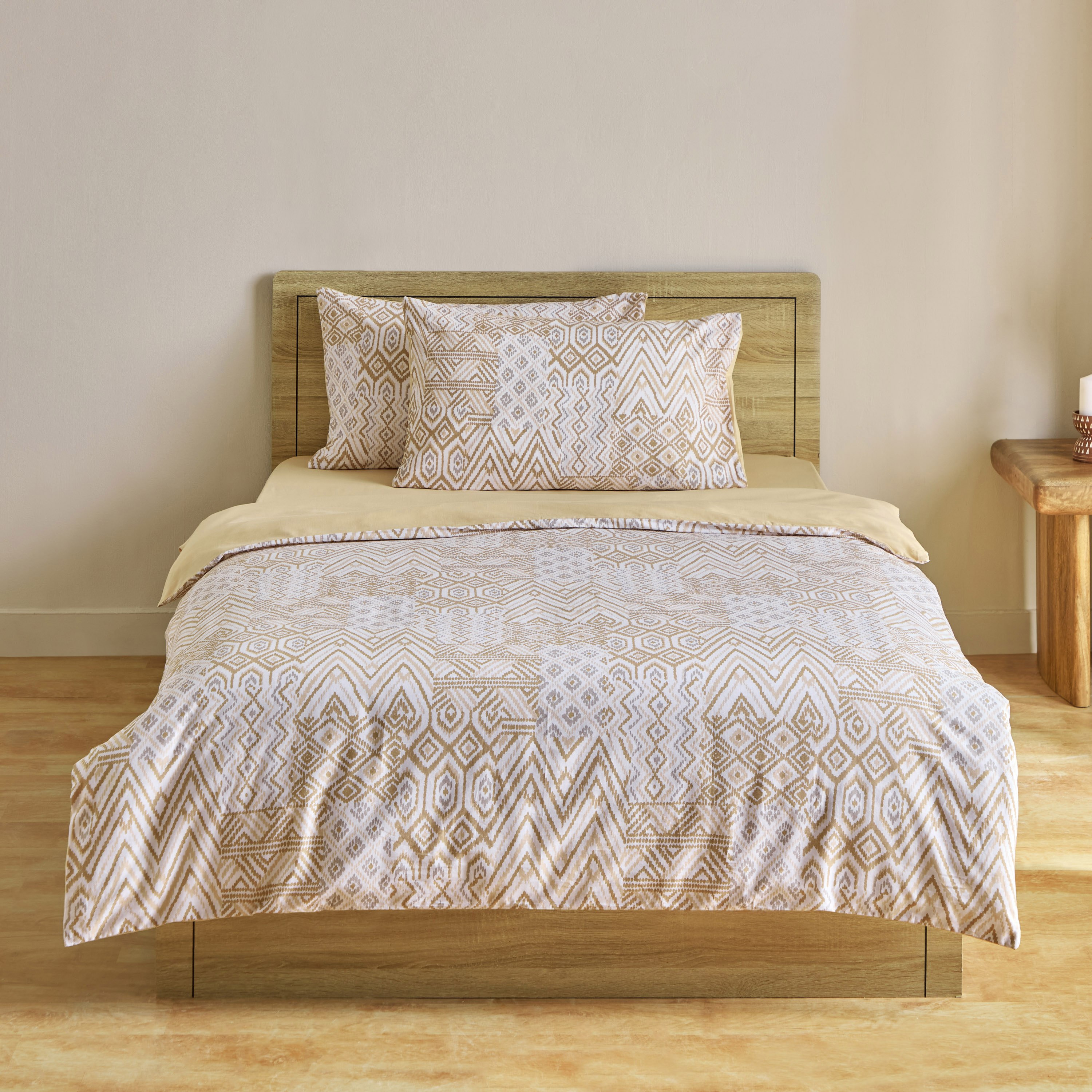 طقم غطاء لحاف زوجي قطن بطبعات 3 قطع بيسو من ماديسون - 150x220 سم-hbxhomeware-hbxbedroom-image-3