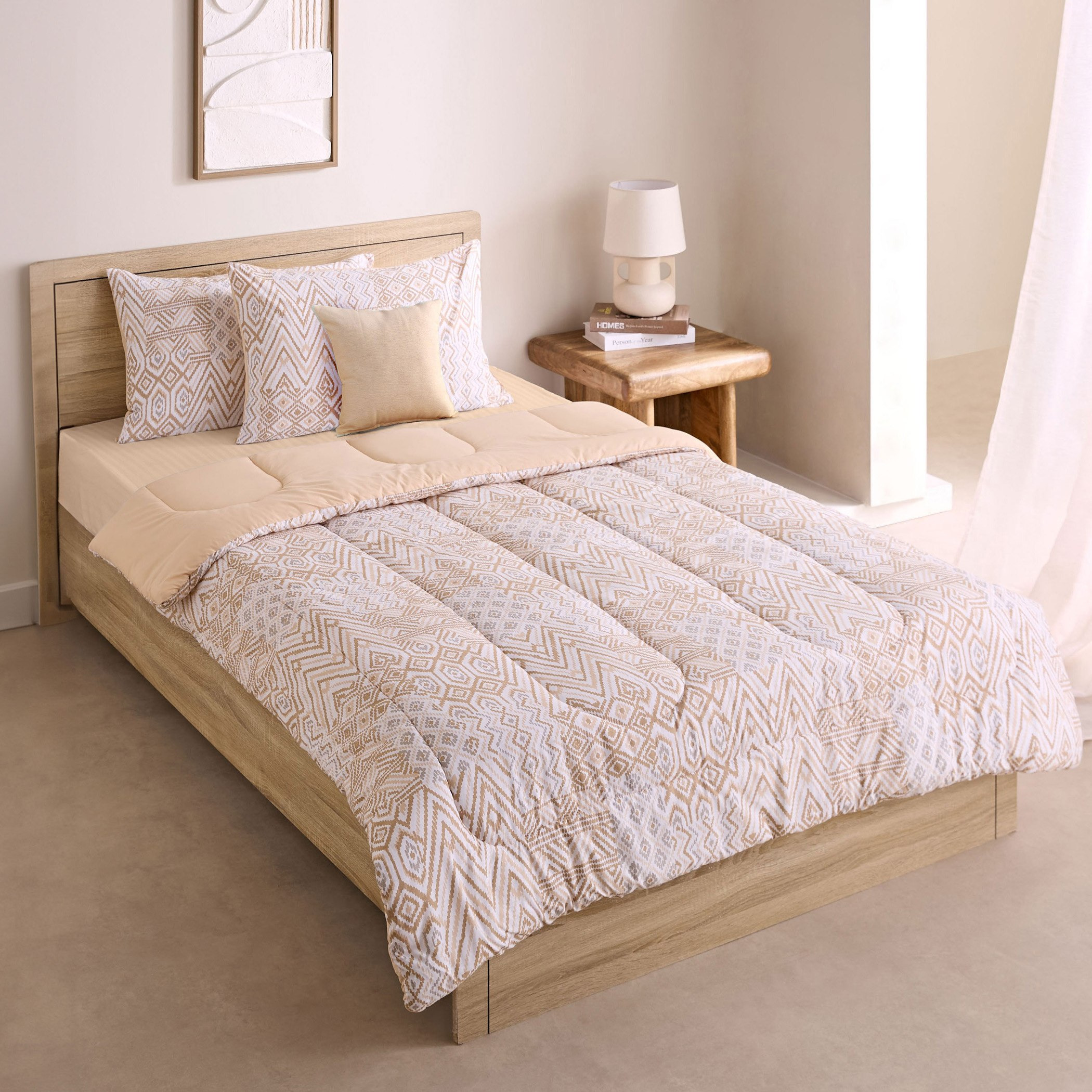 طقم لحاف توين قطن بايب بطبعات 5 قطع بهيسو من ماديسون - 160x220 سم-hbxhomeware-hbxbedroom-image-1