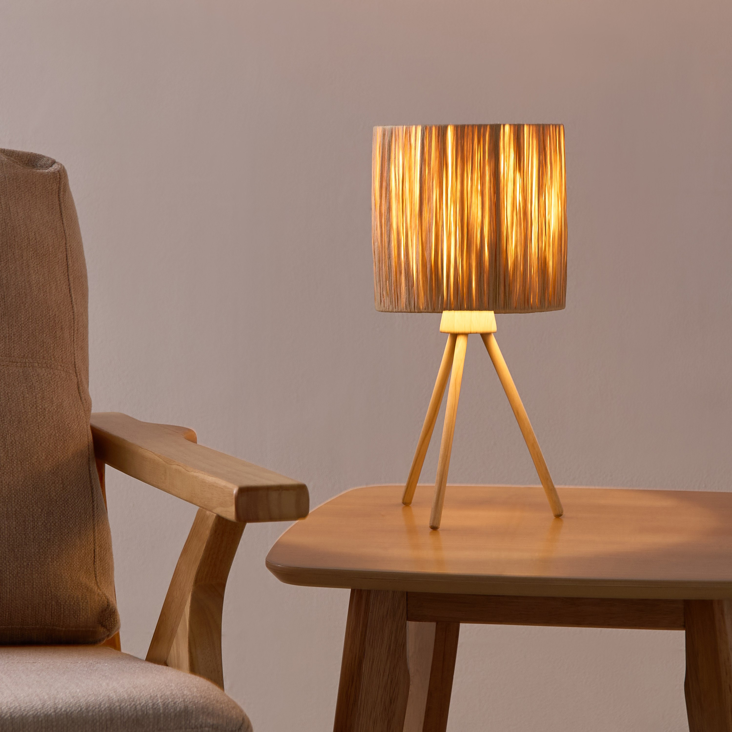 Tyler Wooden Tripod Lamp with Paper Rope - 18x18x35 cm-hbxbedroom-lighting-tablelamps-image-2