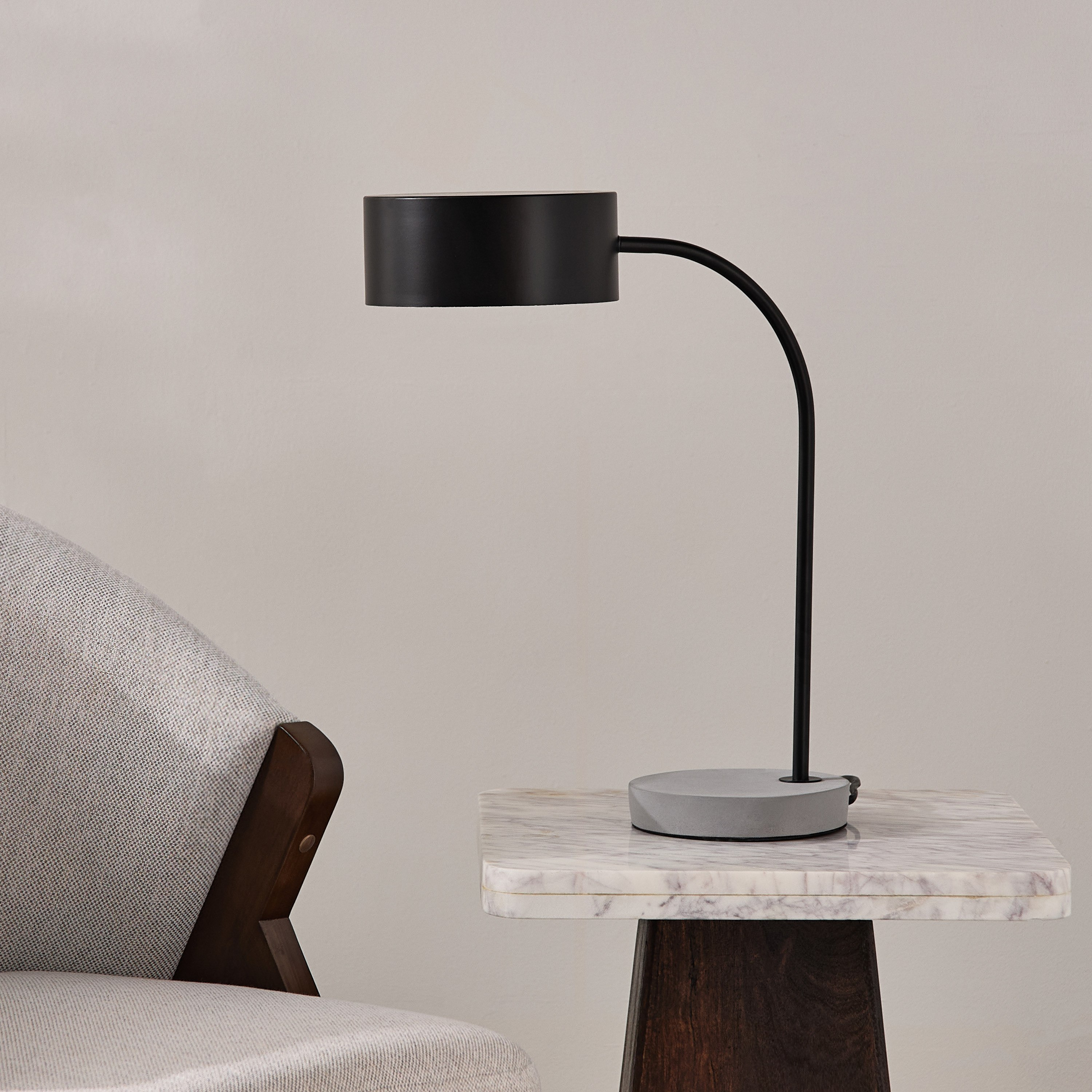 Tyler Metal Table Lamp and Cement Base - 37x18x45.5 cm-hbxbedroom-lighting-tablelamps-image-1