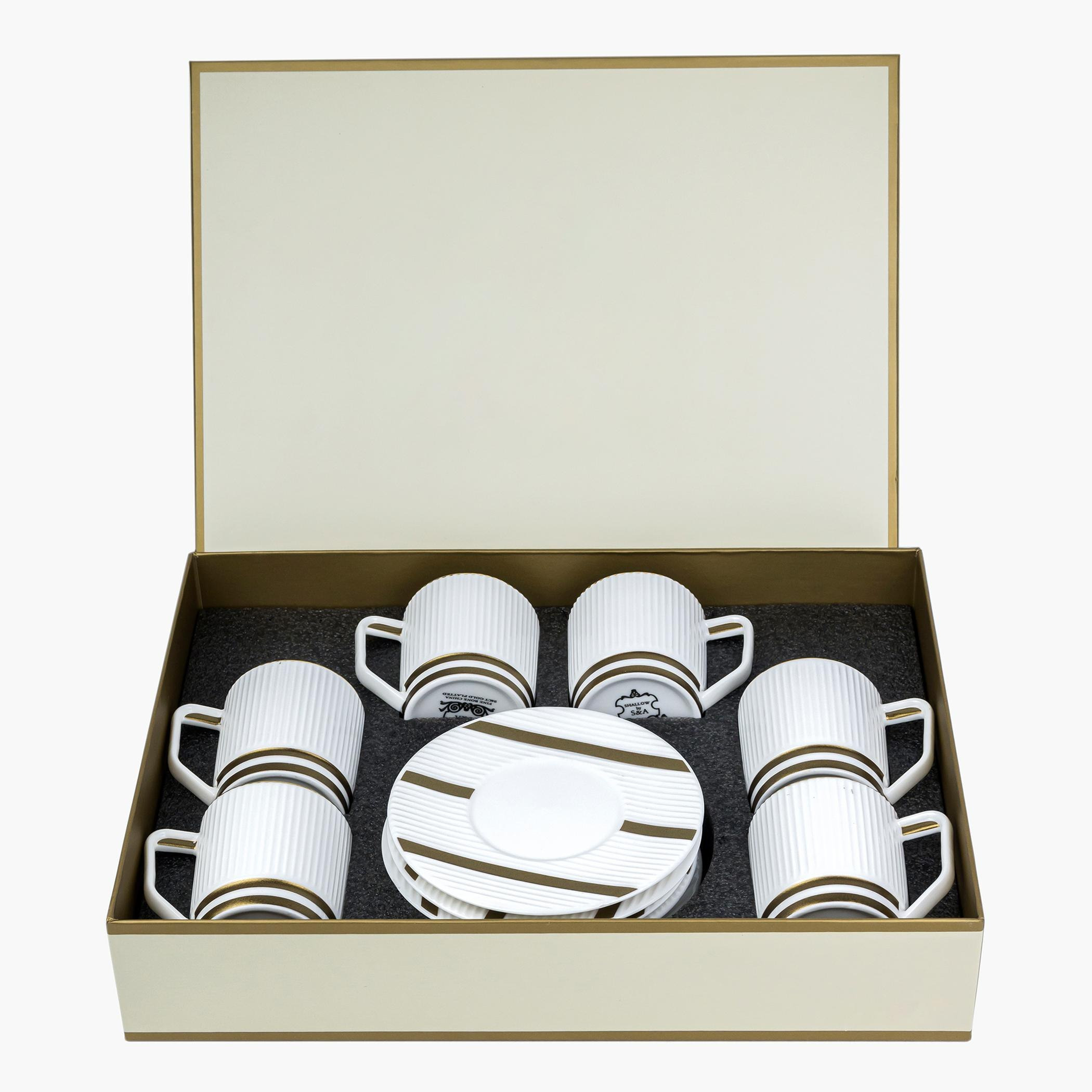 طقم أكواب شاي وصحون 12 قطعة - فيست فيرد - 180 مل-hbxhomeware-diningandtabletop-coffeeandteasets-image-3