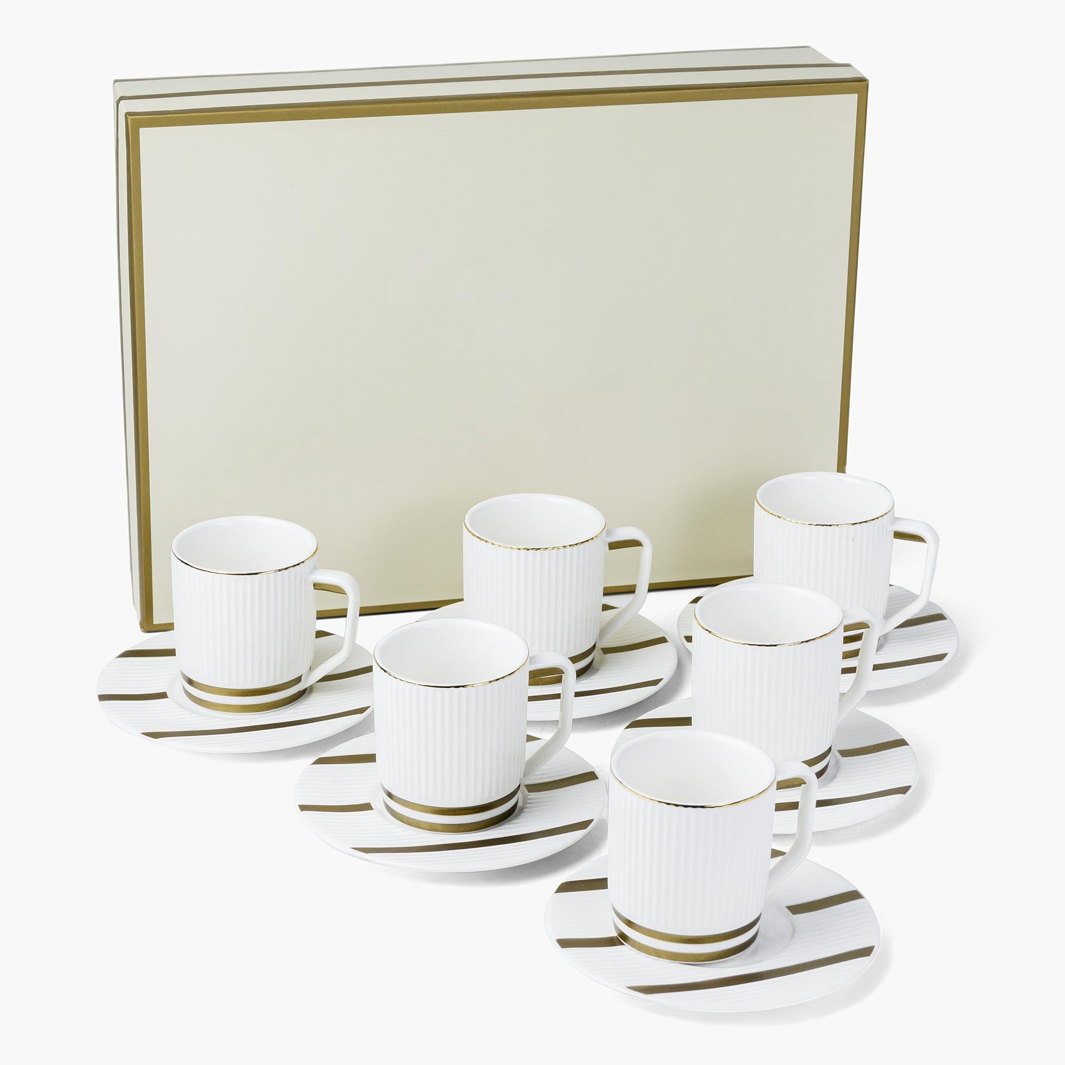 طقم أكواب شاي وصحون 12 قطعة - فيست فيرد - 180 مل-hbxhomeware-diningandtabletop-coffeeandteasets-image-4