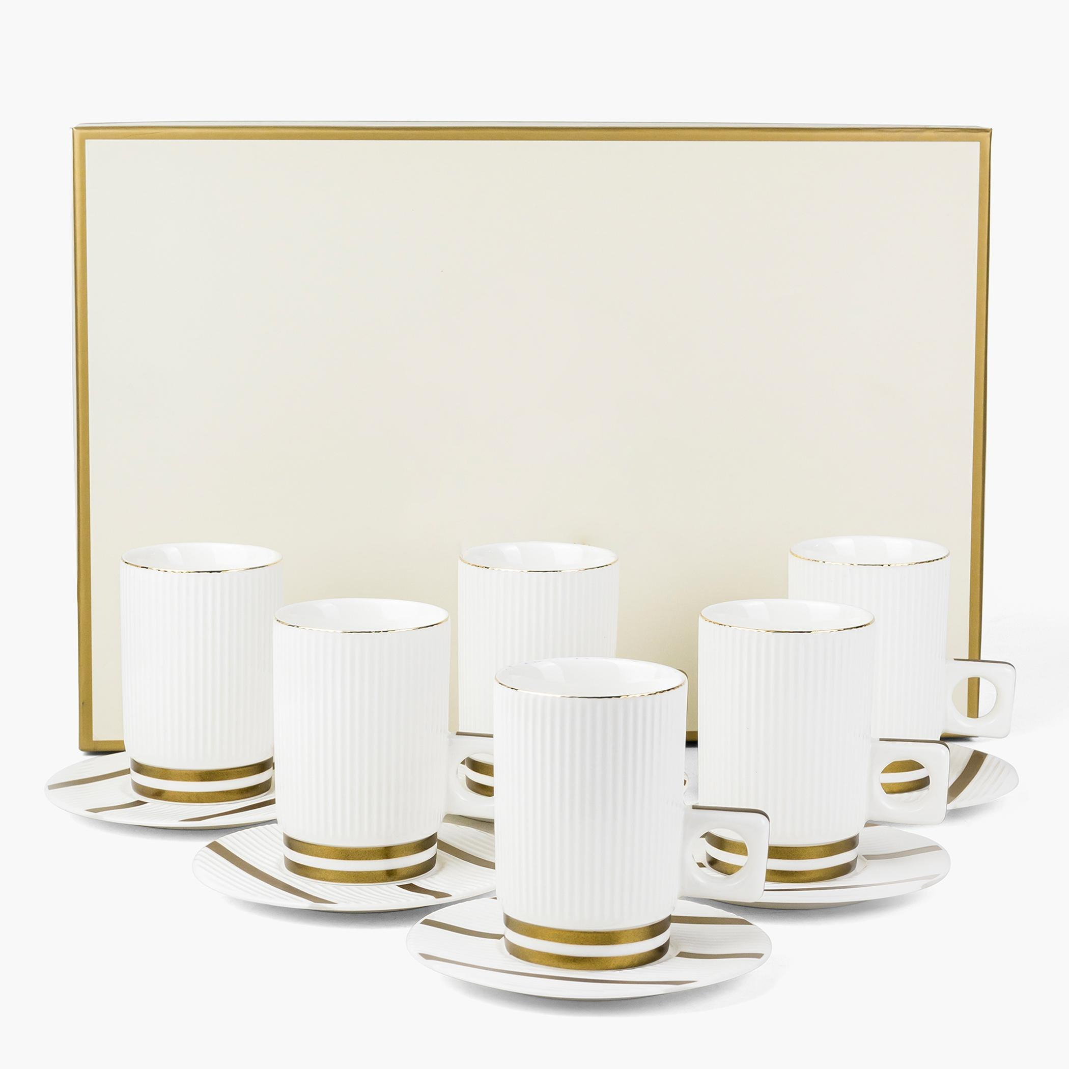 طقم أكواب شاي وصحون 12 قطعة - فيست فيرد - 160 مل-hbxhomeware-diningandtabletop-coffeeandteasets-image-1